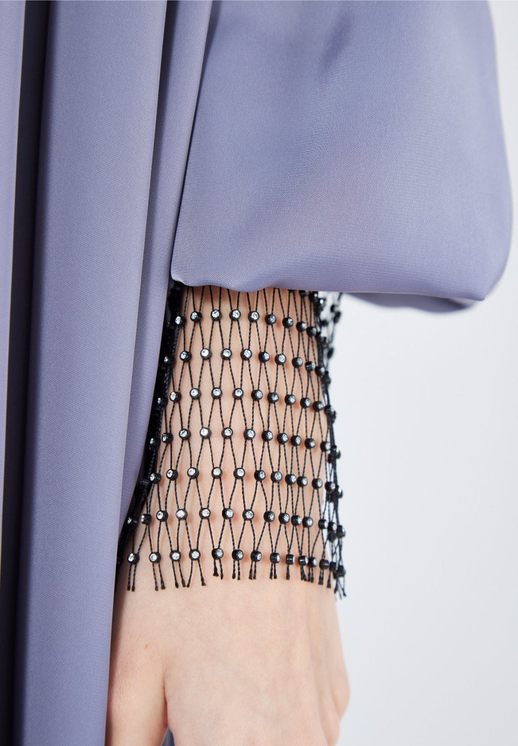 Beautiful Loose fitted Silk Jalabiya With Round Neckline With Bishop Sleeves