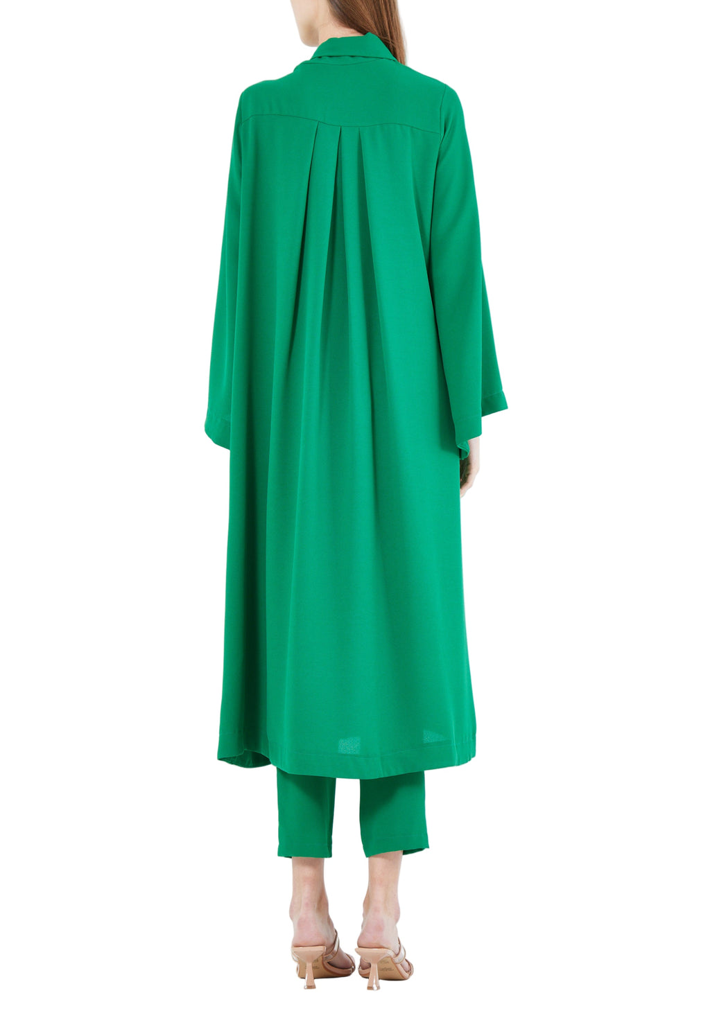 Stylish Chiffon Maxi Dress With Fitted Pants