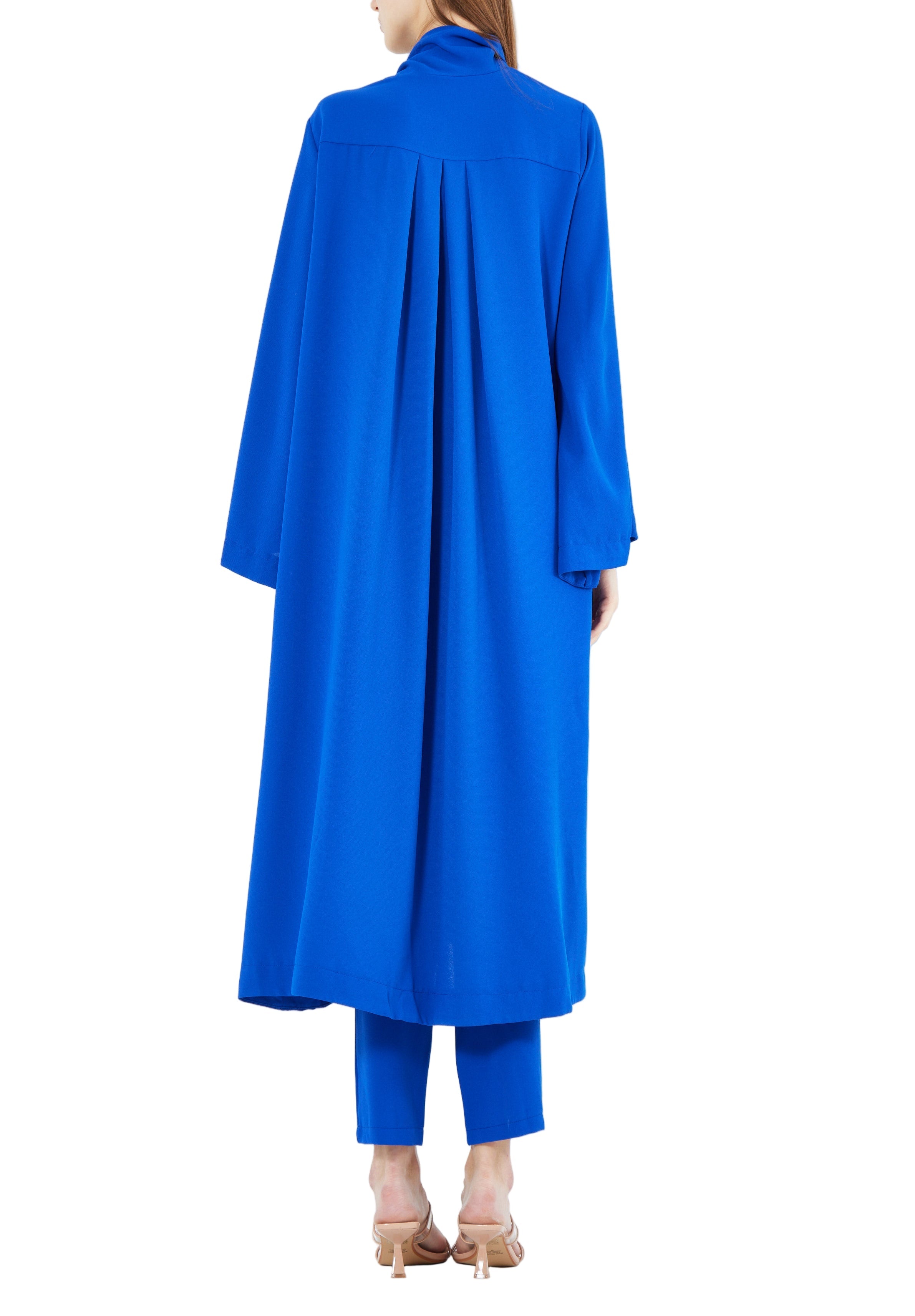 Stylish Chiffon Maxi Dress With Fitted Pants