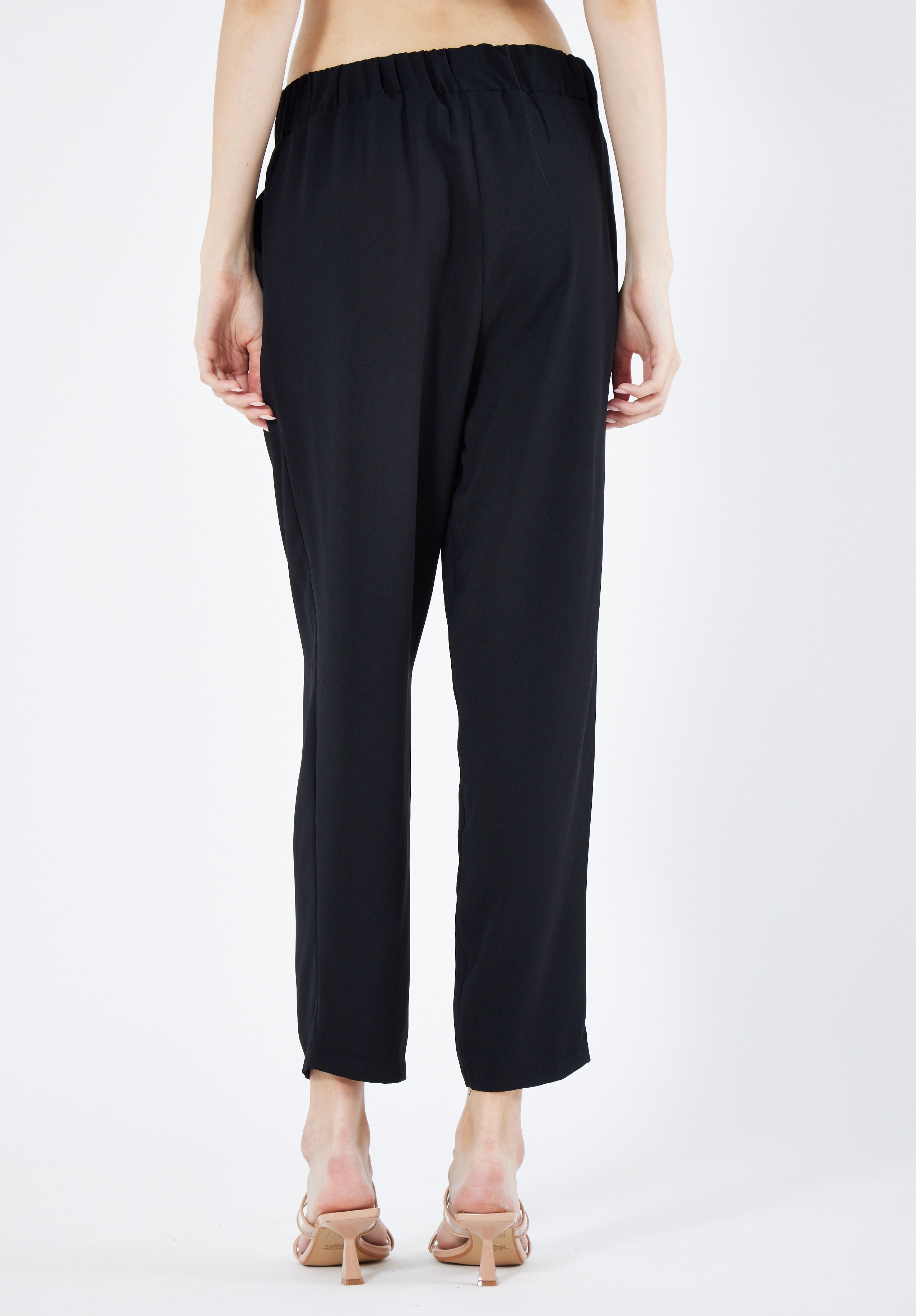 Stylish Elastic Waisted Loose Fit Pant With Pockets