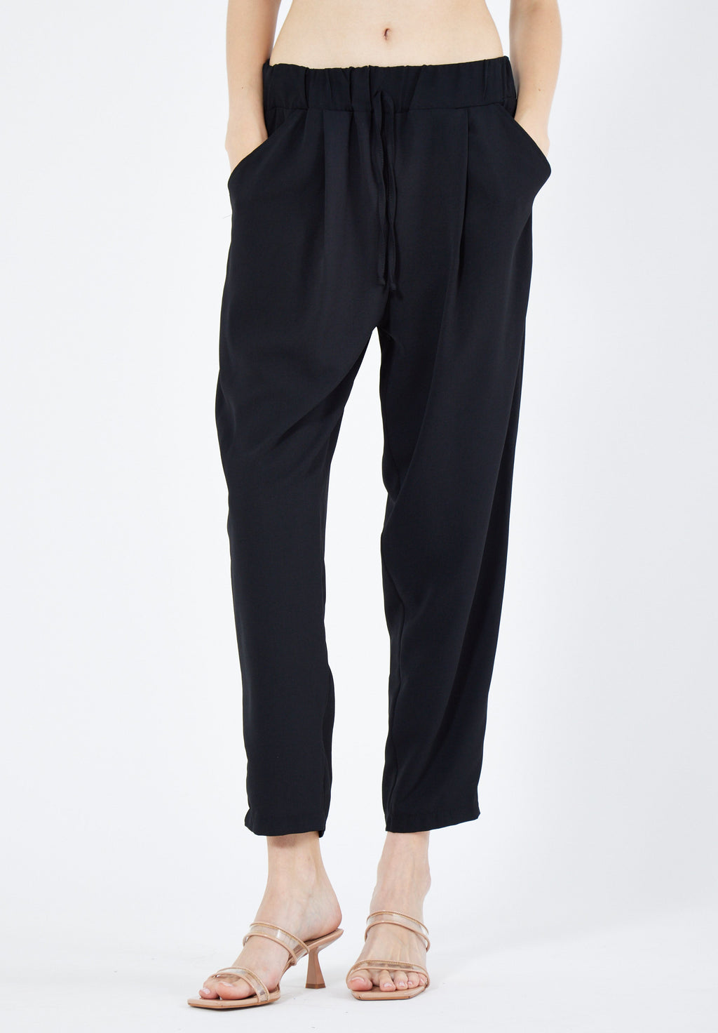 Stylish Elastic Waisted Loose Fit Pant With Pockets
