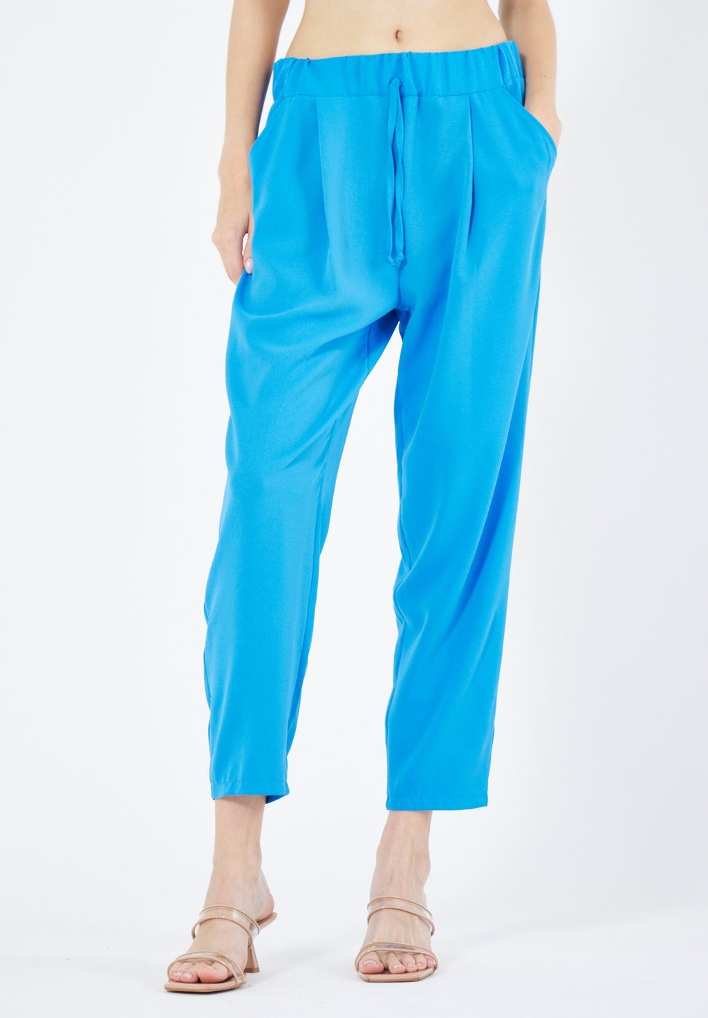 Stylish Elastic Waisted Loose Fit Pant With Pockets