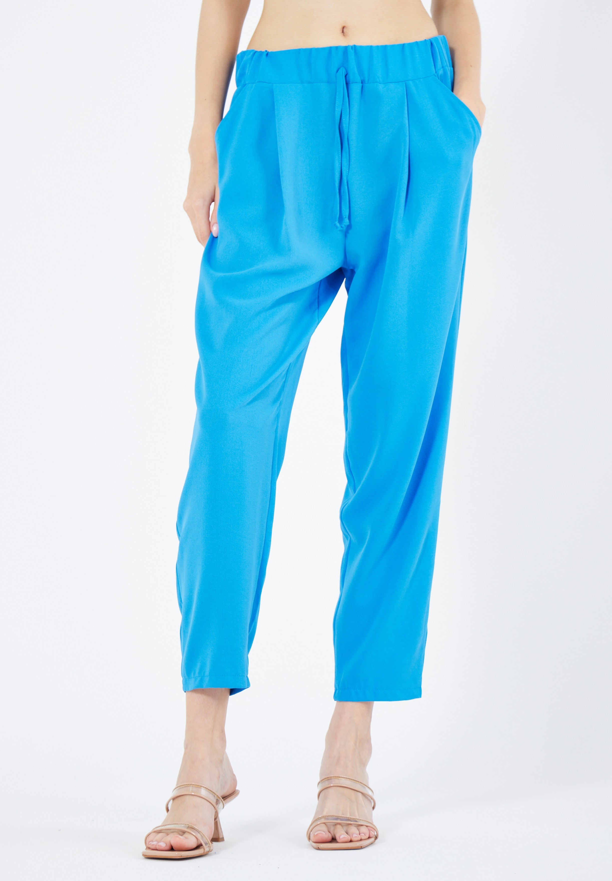 Stylish Elastic Waisted Loose Fit Pant With Pockets