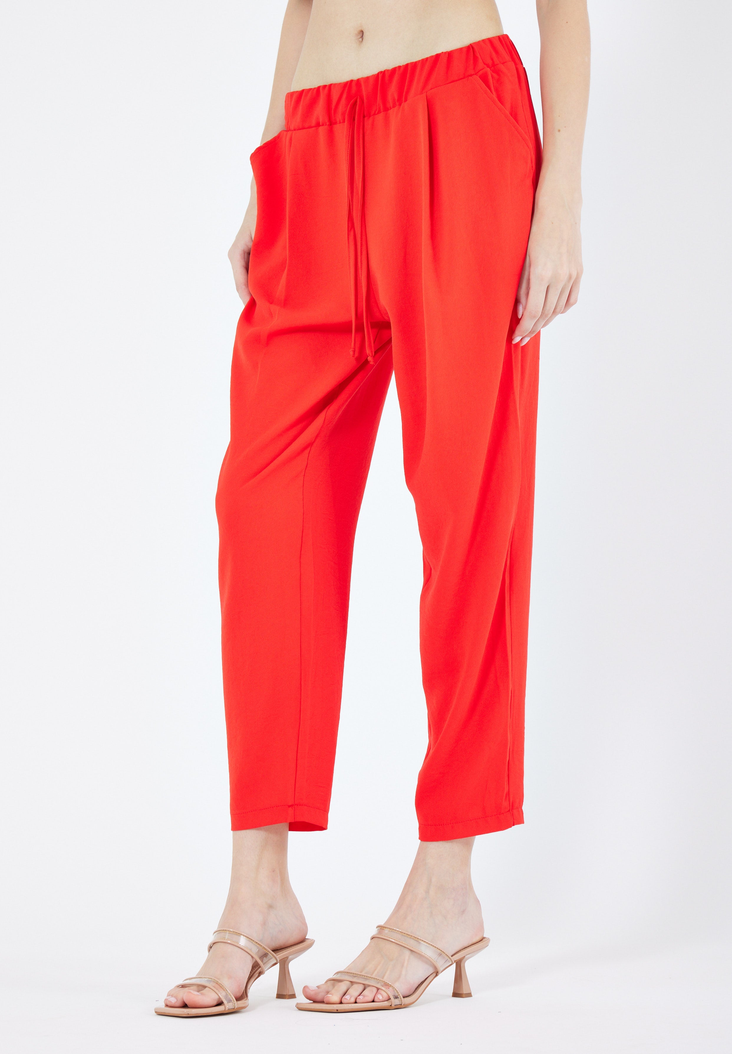 Stylish Elastic Waisted Loose Fit Pant With Pockets