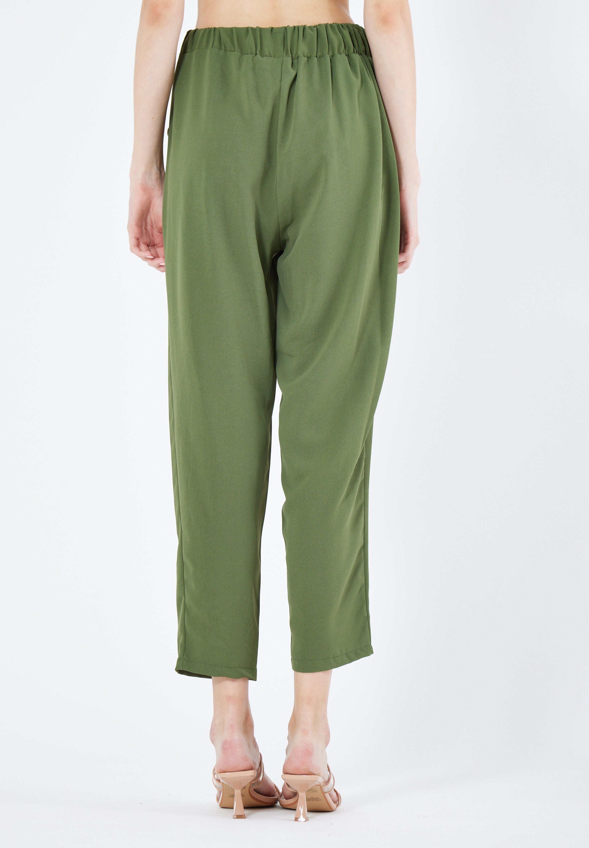 Stylish Elastic Waisted Loose Fit Pant With Pockets
