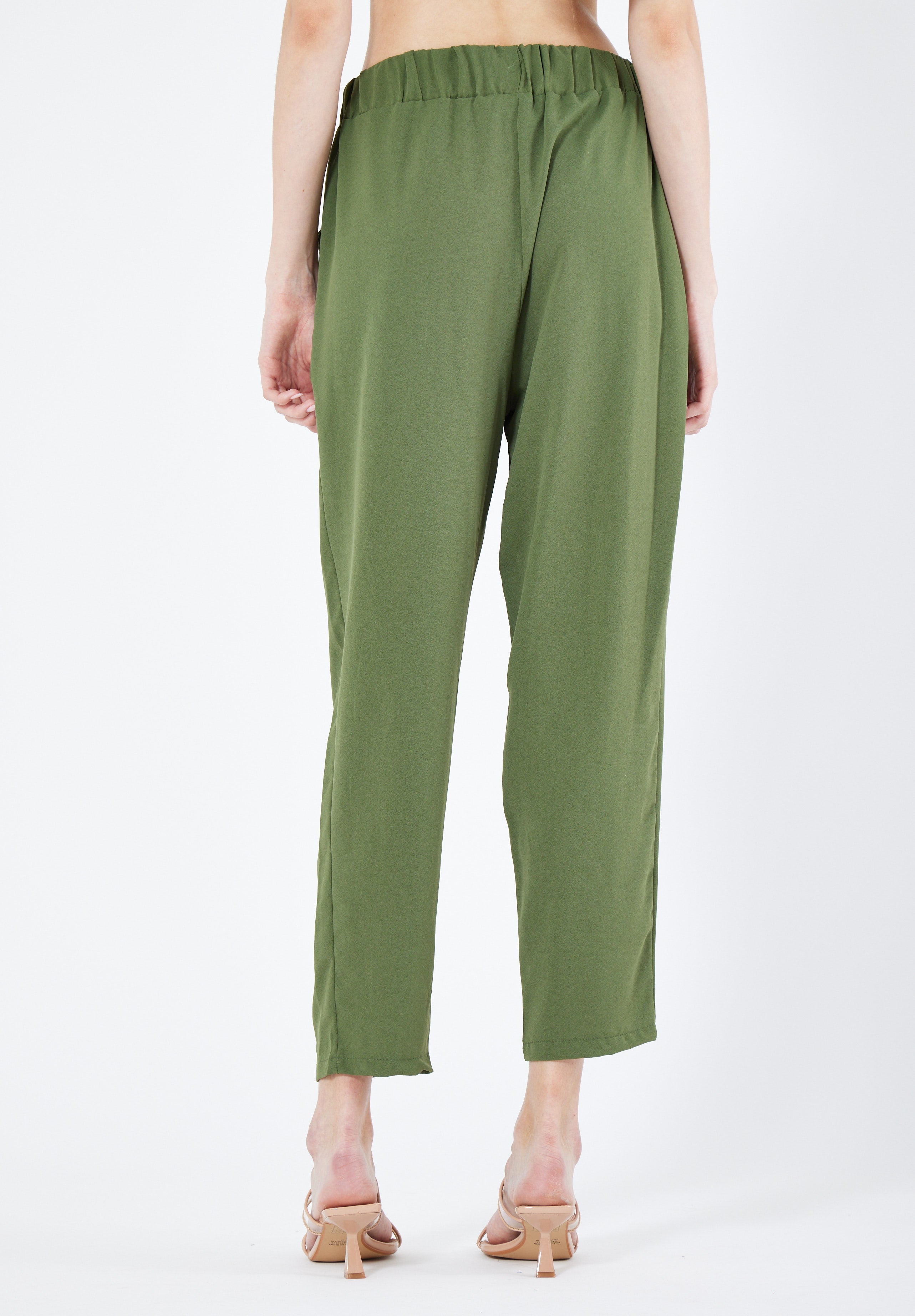 Stylish Elastic Waisted Loose Fit Pant With Pockets