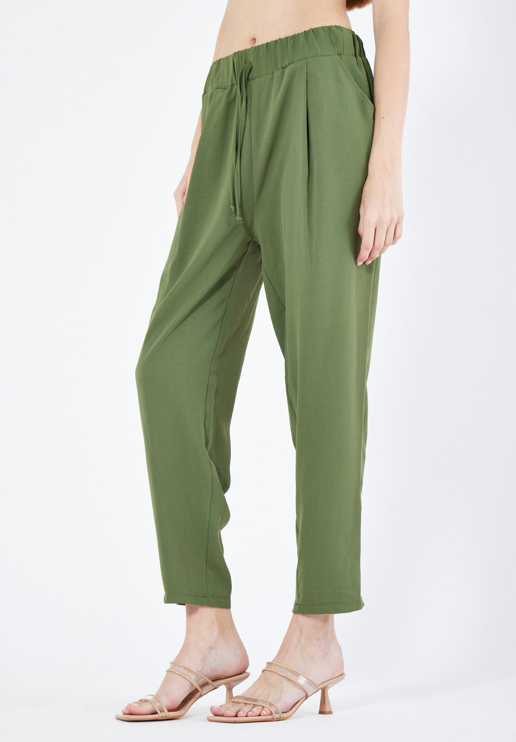 Stylish Elastic Waisted Loose Fit Pant With Pockets