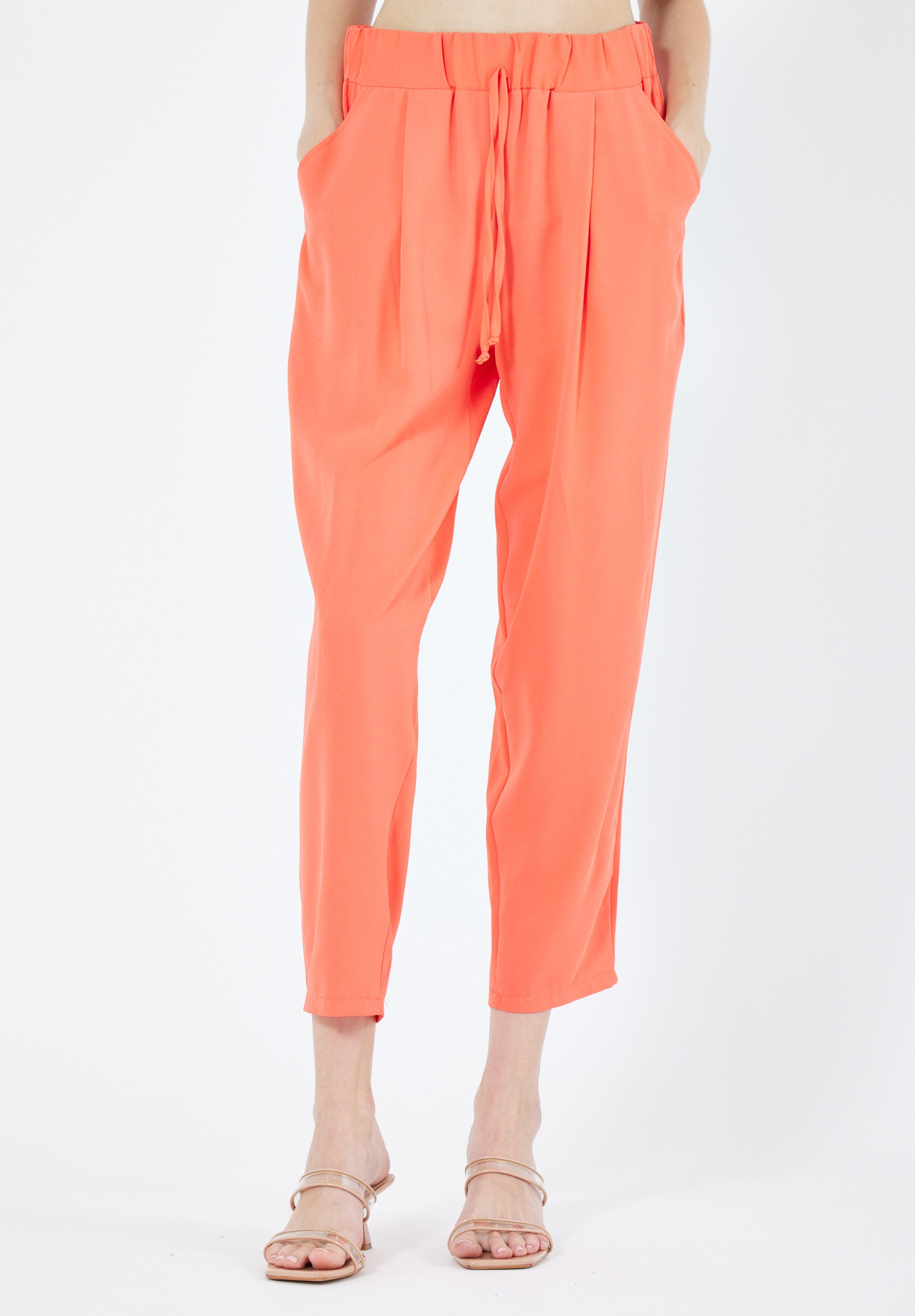 Stylish Elastic Waisted Loose Fit Pant With Pockets