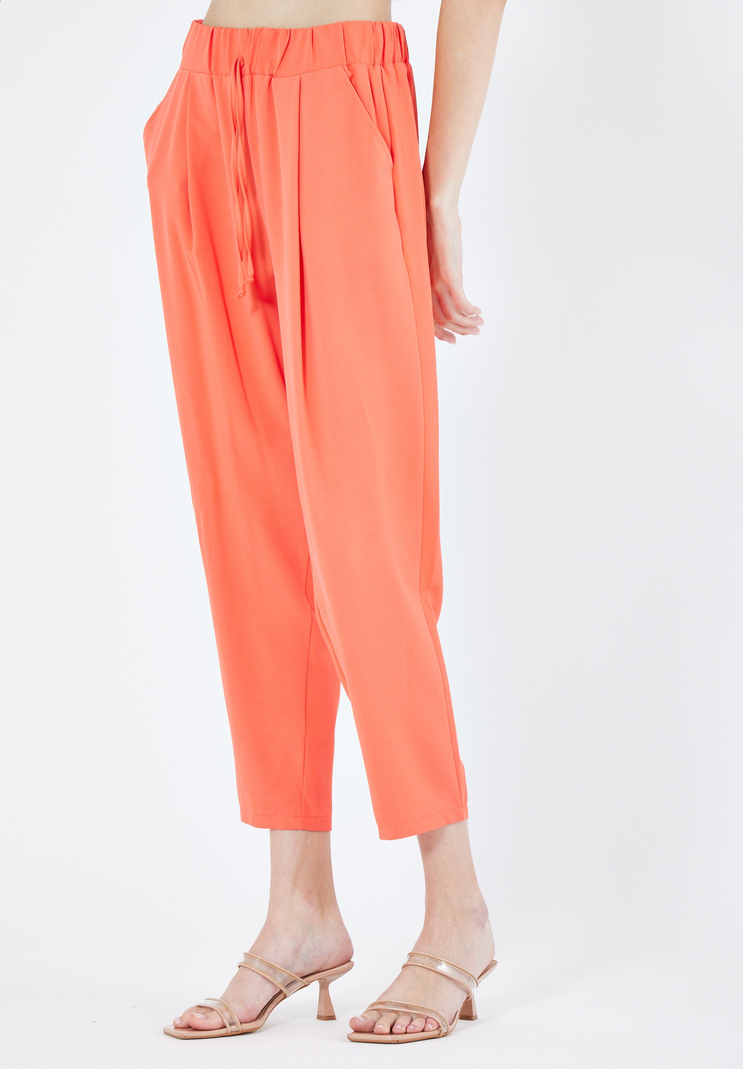 Stylish Elastic Waisted Loose Fit Pant With Pockets