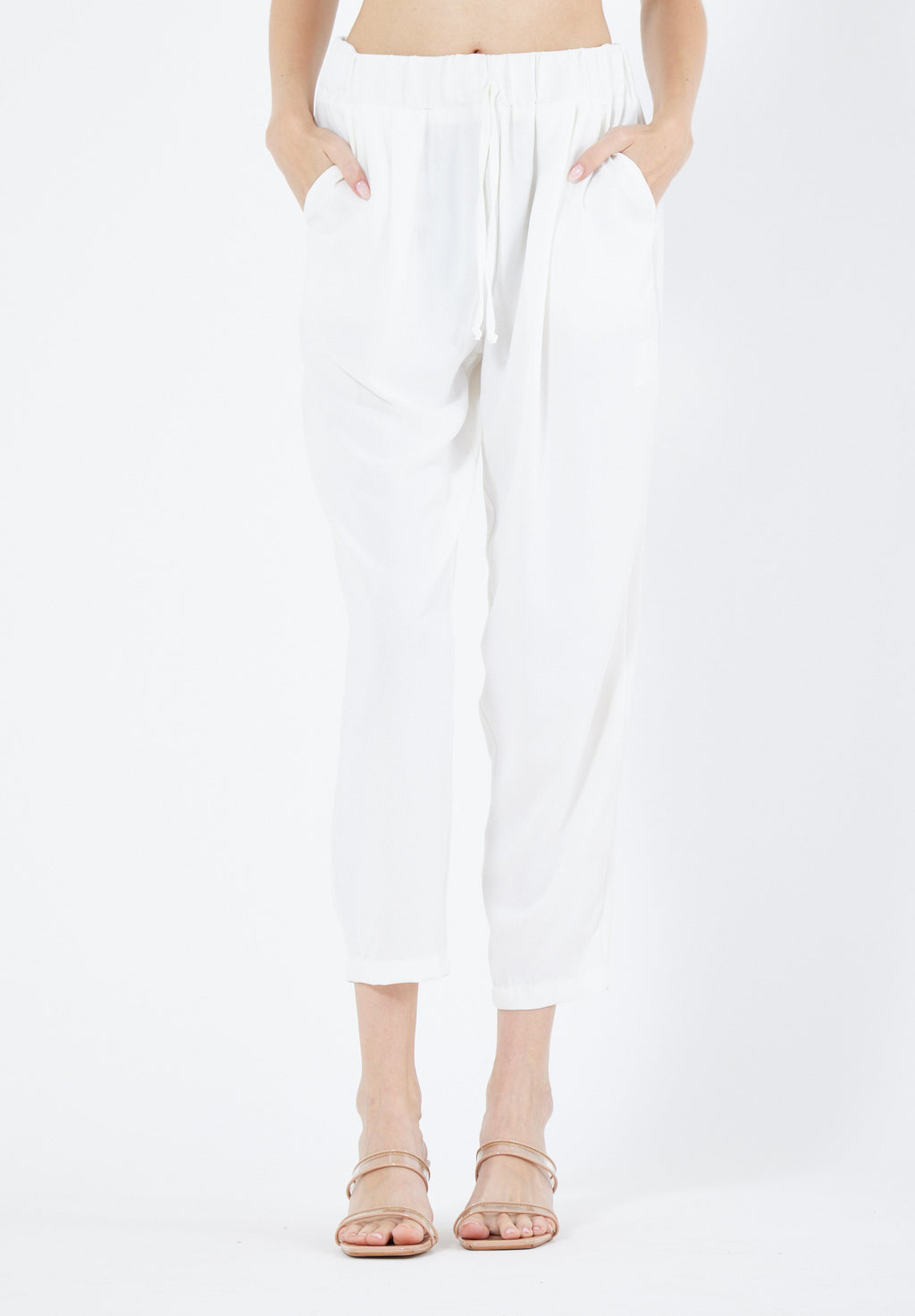Stylish Elastic Waisted Loose Fit Pant With Pockets