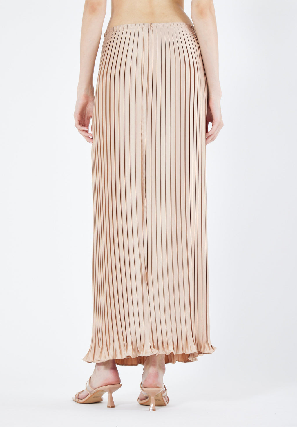 Beautiful Pleated Satin Long Skirt