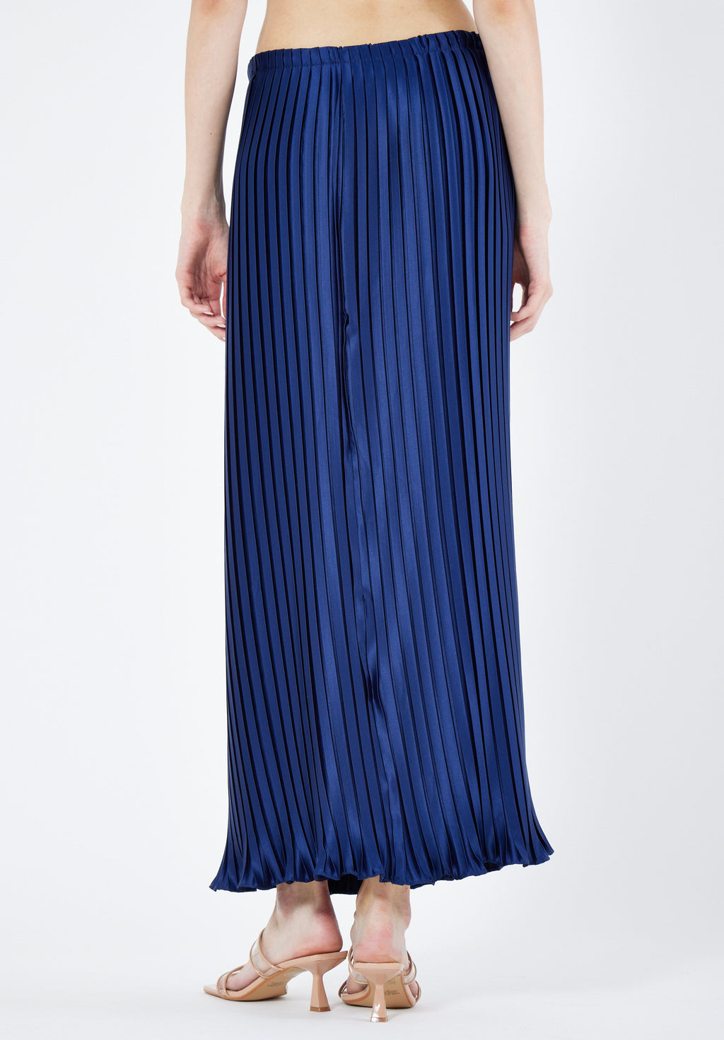 Beautiful Pleated Satin Long Skirt
