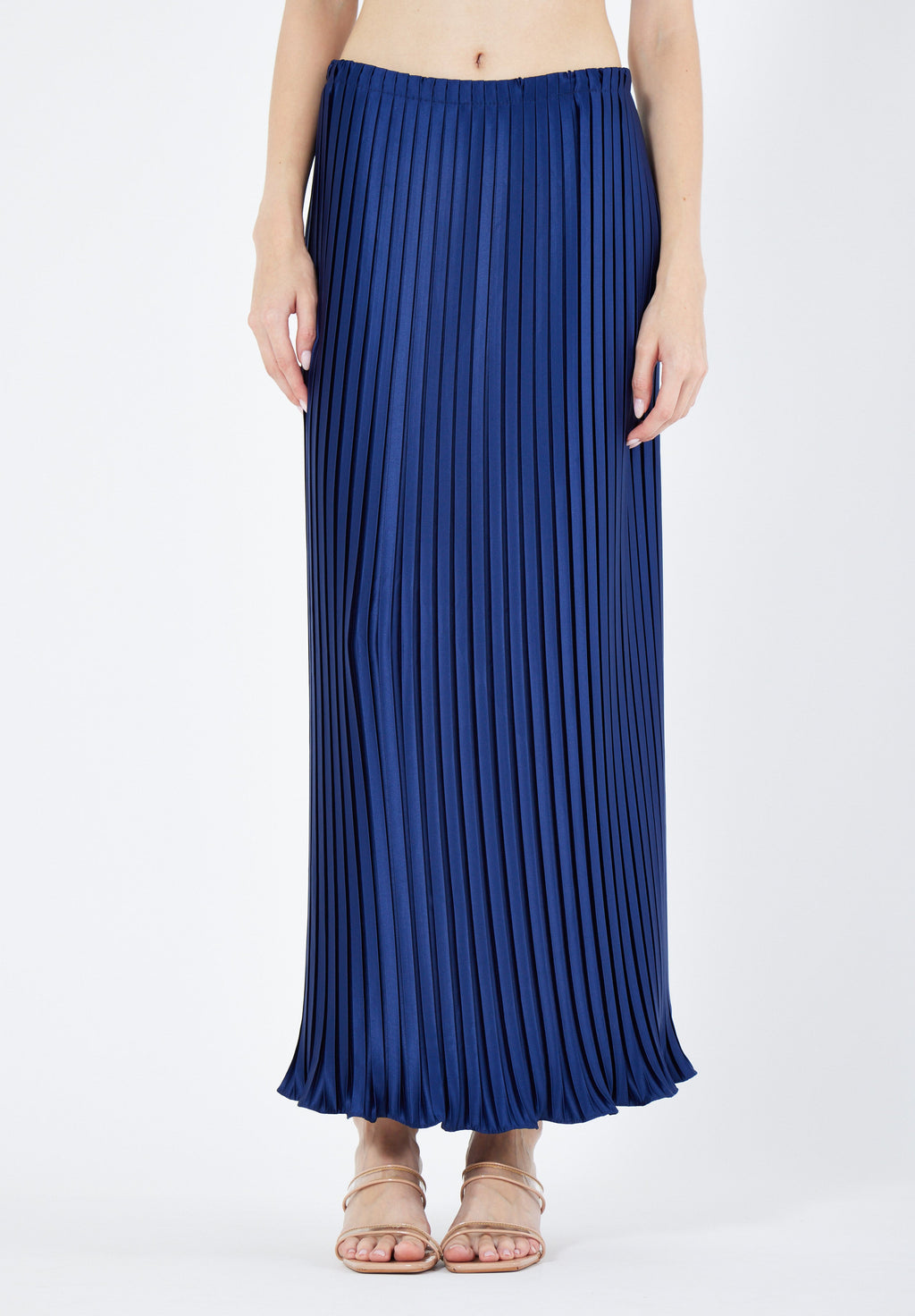 Beautiful Pleated Satin Long Skirt