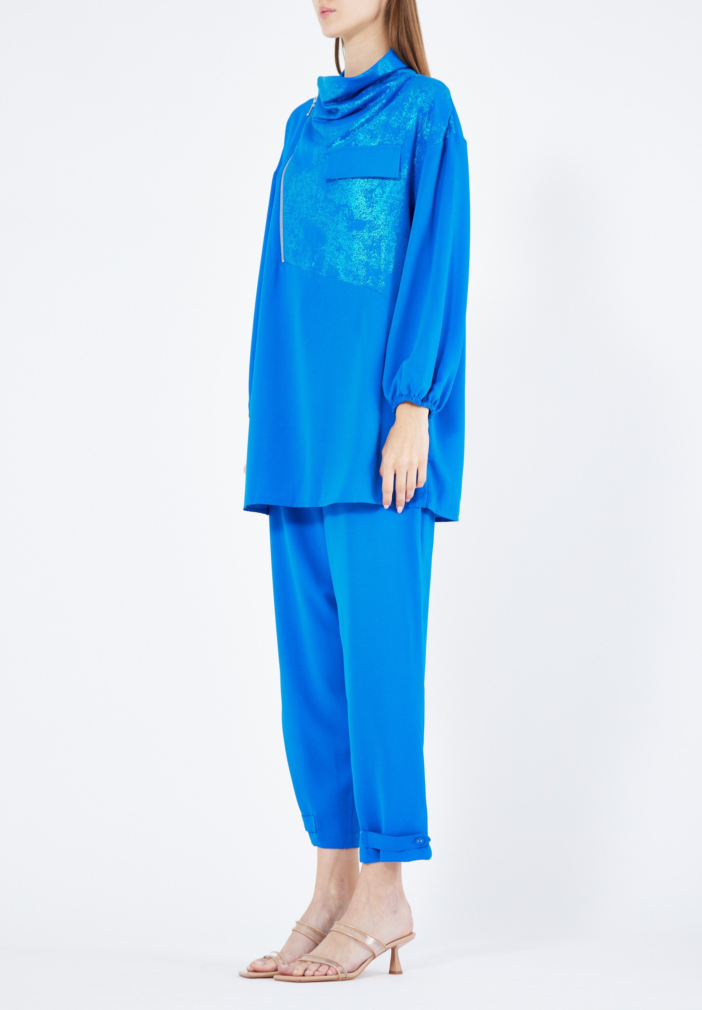 Stylish Applique Detailed Top With Loose fit pant