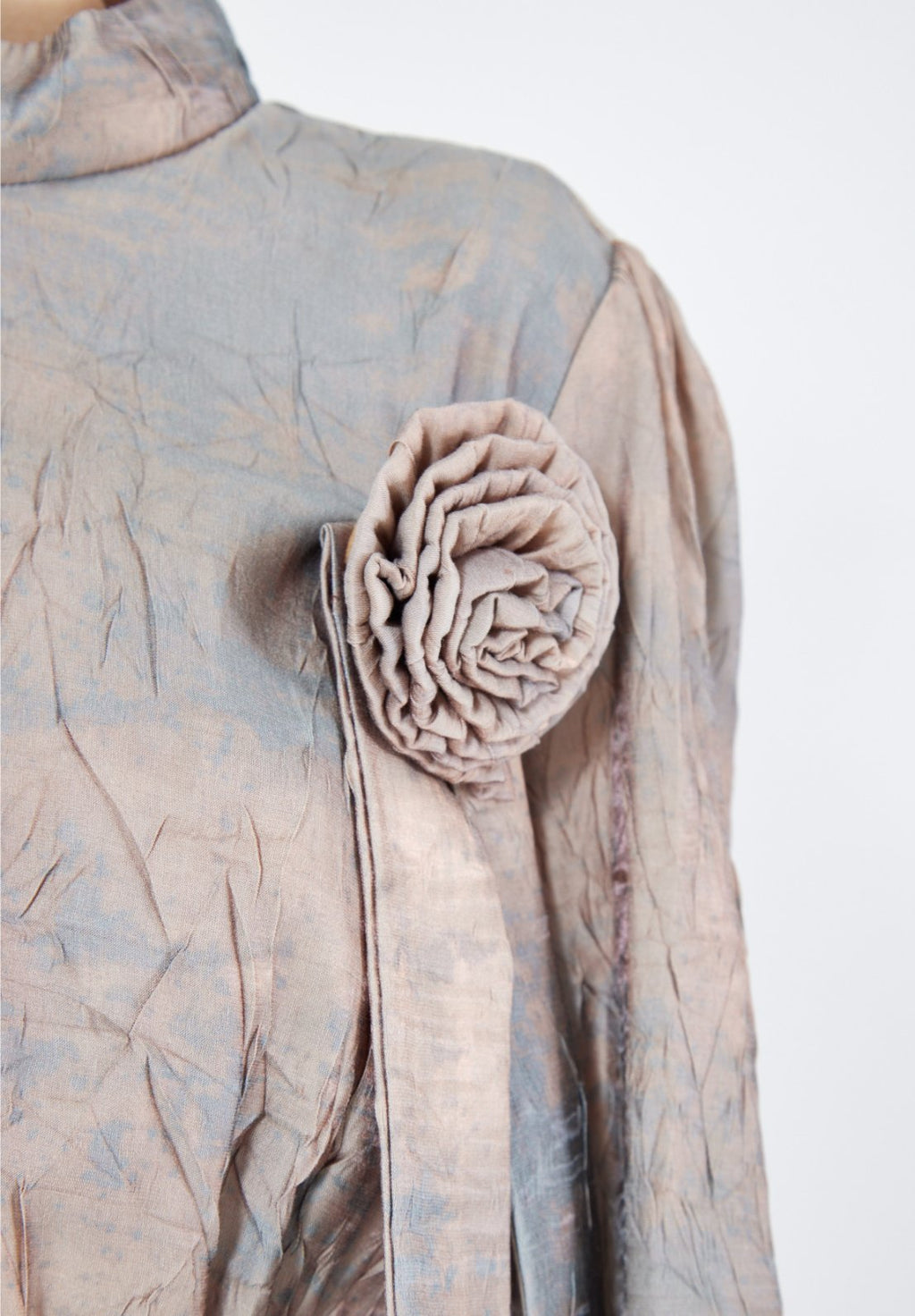 Beautiful Jacquard Long Dress With Flower Embellishment