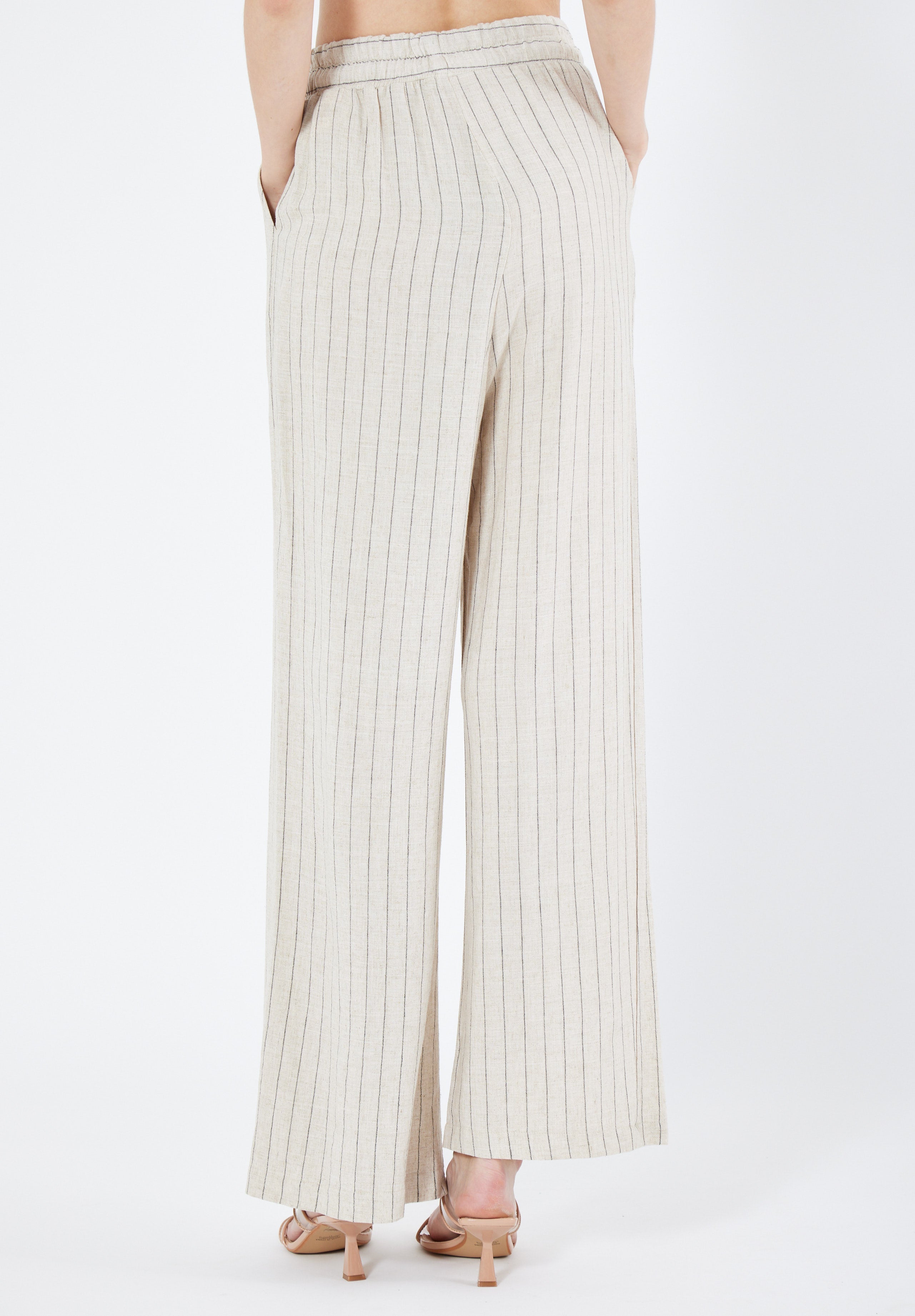 Stylish Linen Long Flared Pant With Pockets