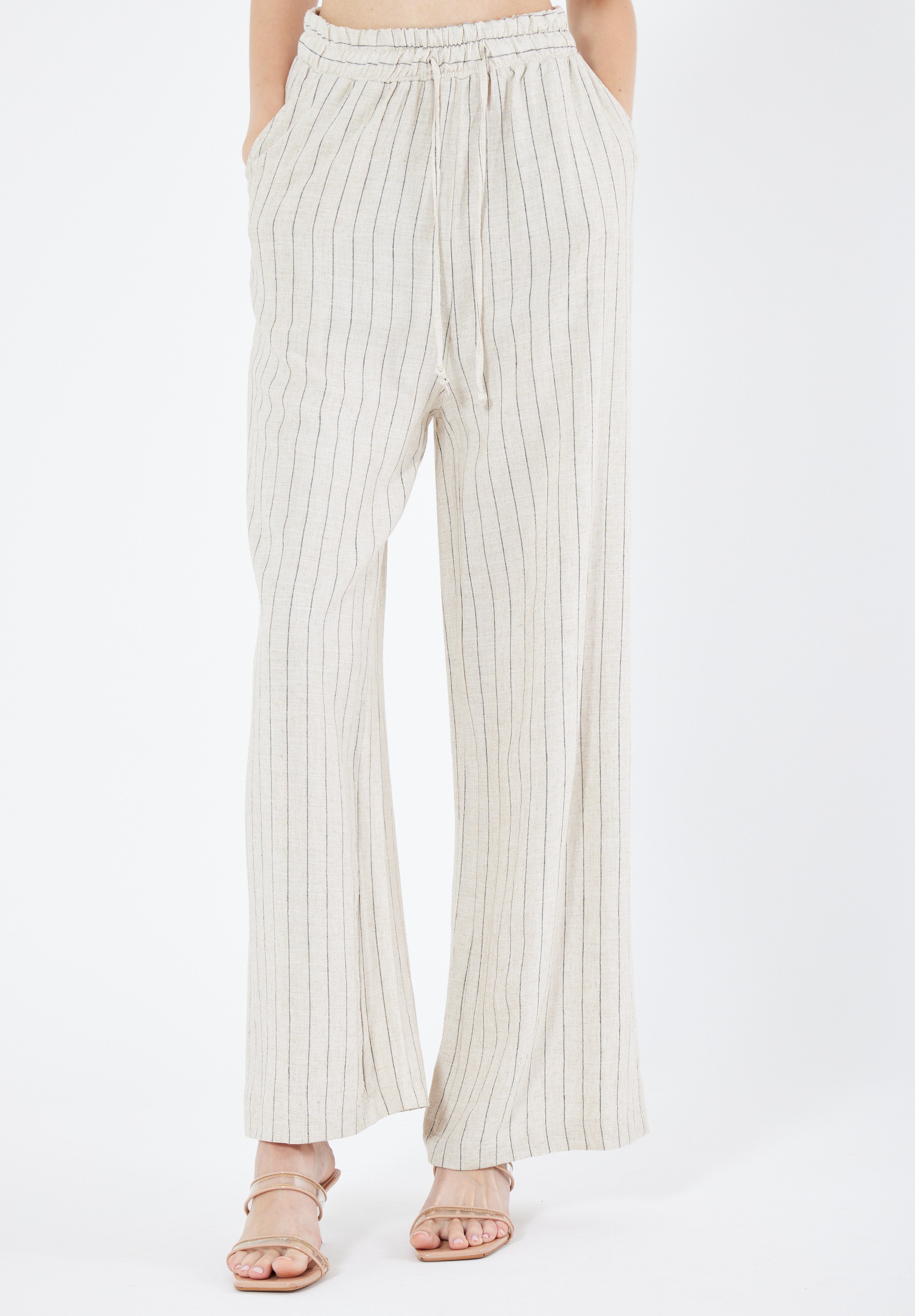 Stylish Linen Long Flared Pant With Pockets