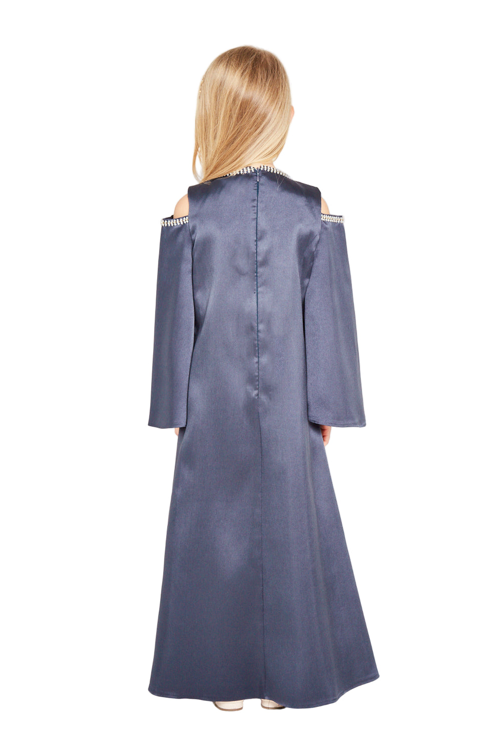 Embellished Trim Cold-Shoulder Dress