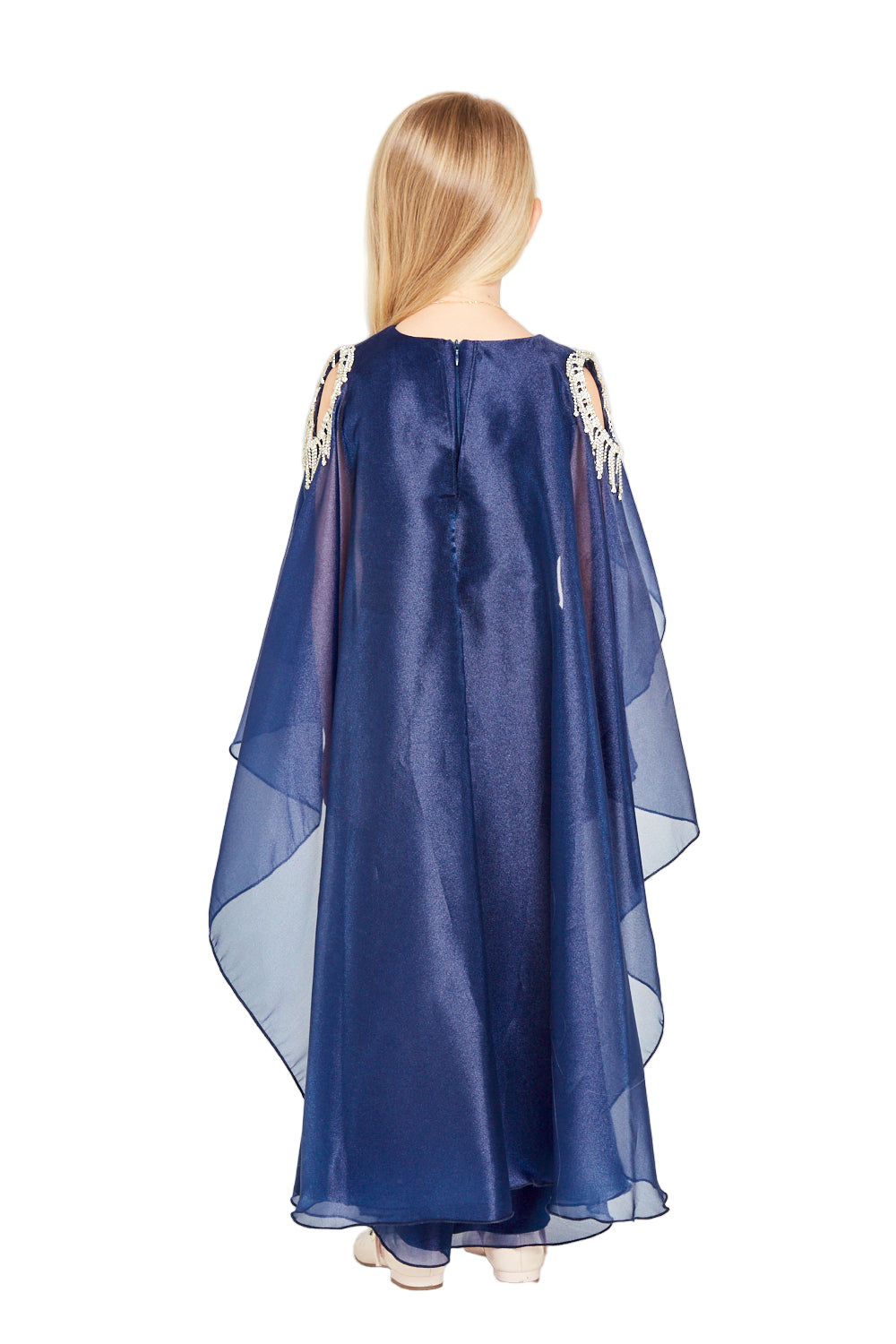 Embellished Detail Flowing Overlay Party Dress