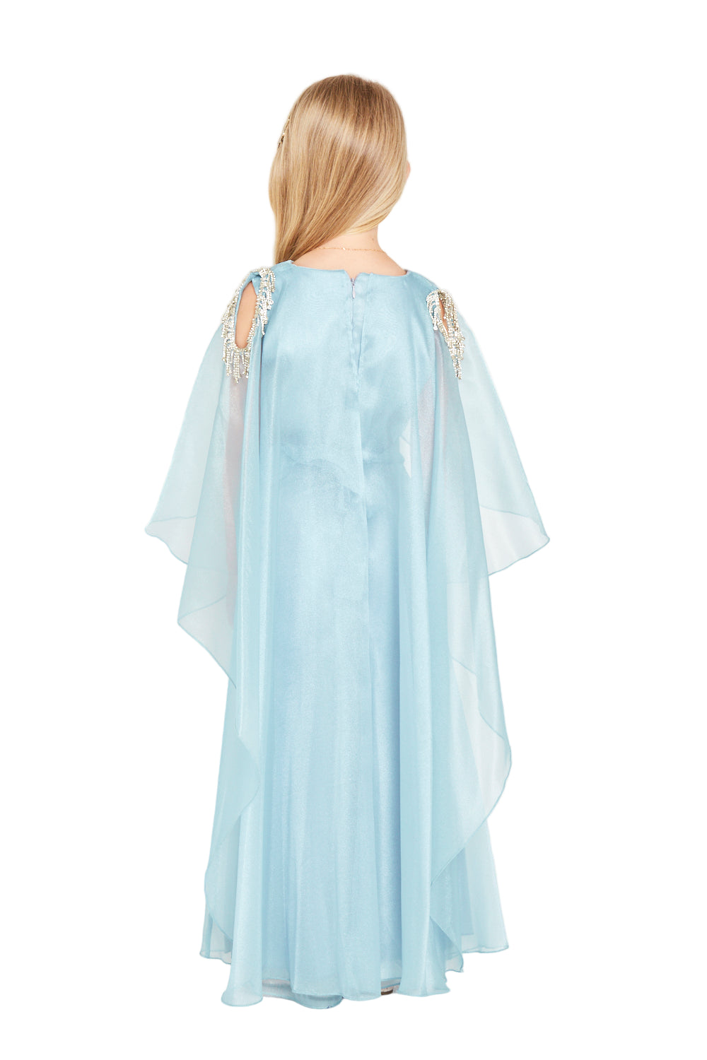 Embellished Detail Flowing Overlay Party Dress