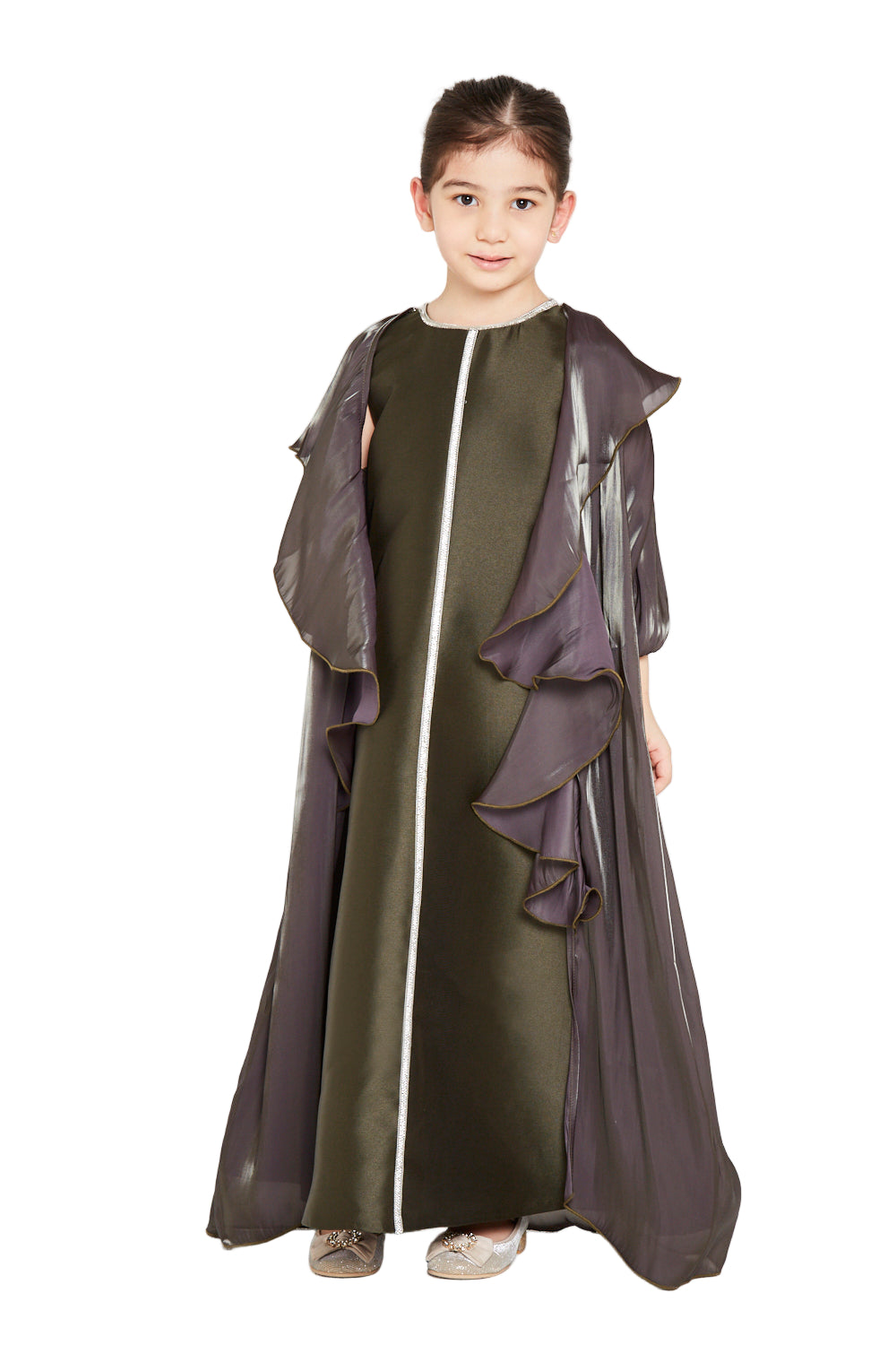 Ruffled Sheer Layered Occasion Dress