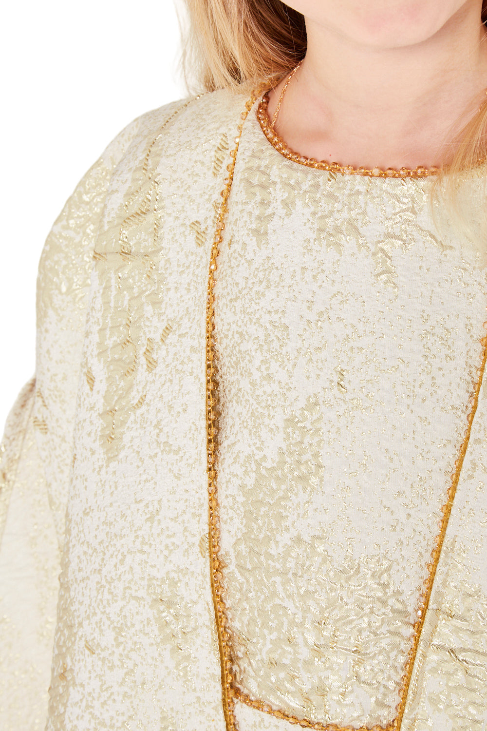 Brocade Jacquard Metallic Pattern Gown