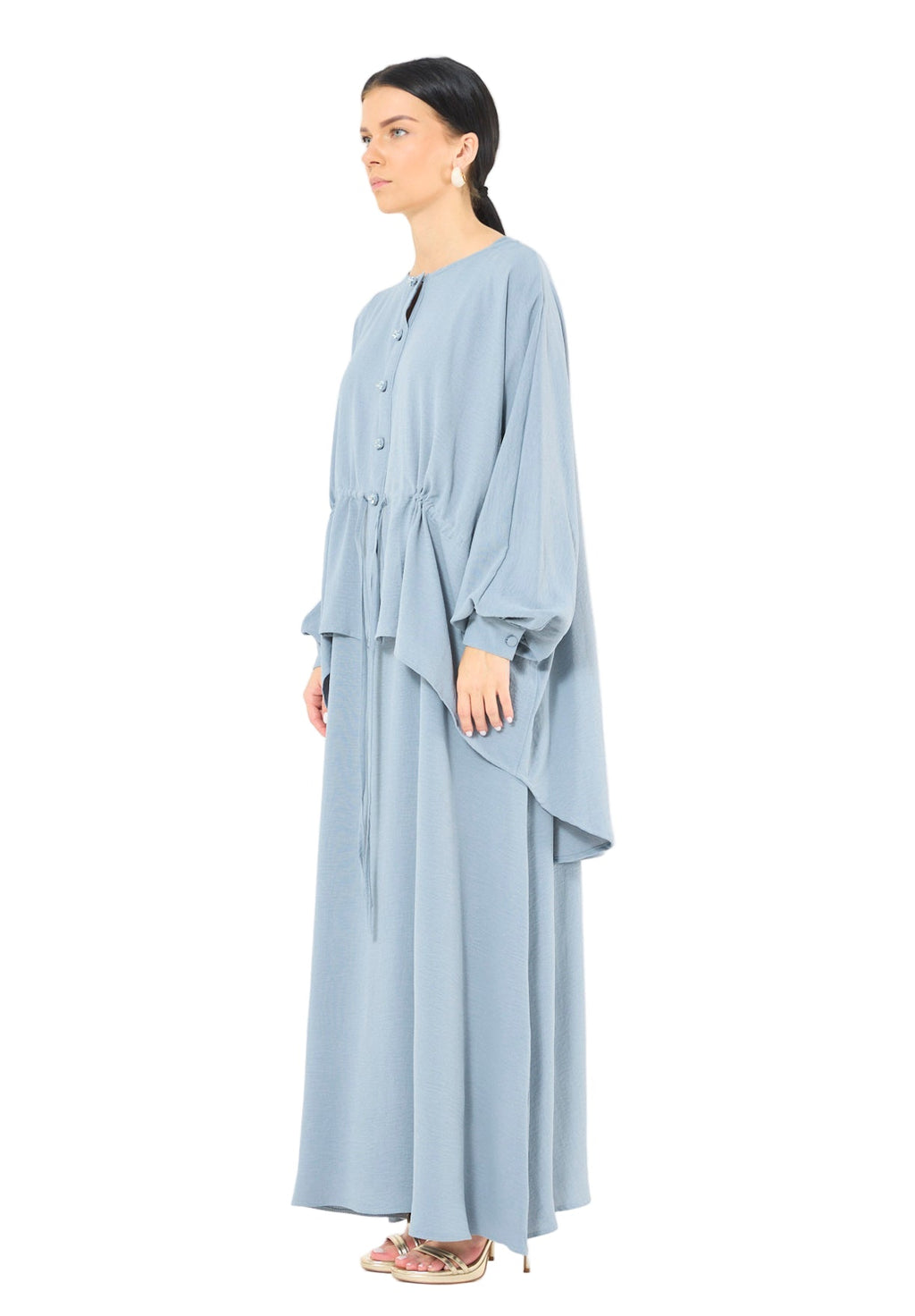 Sleeveless Flowing Dress with Cover-Up Ensemble