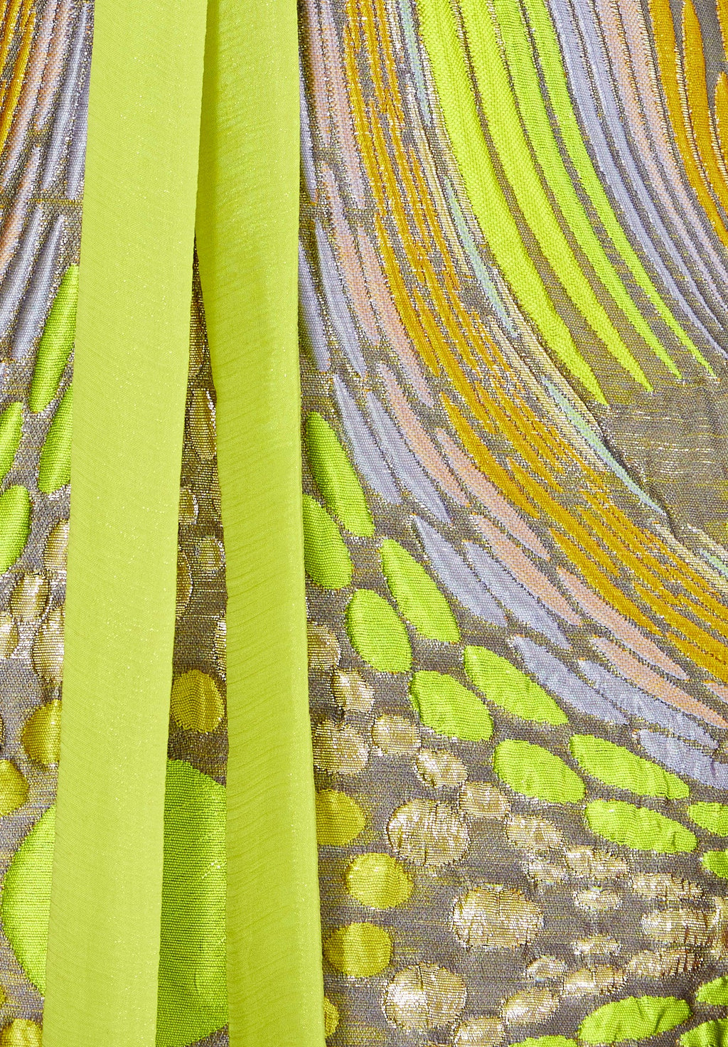 Draped Cape Overlay Jacquard Gown