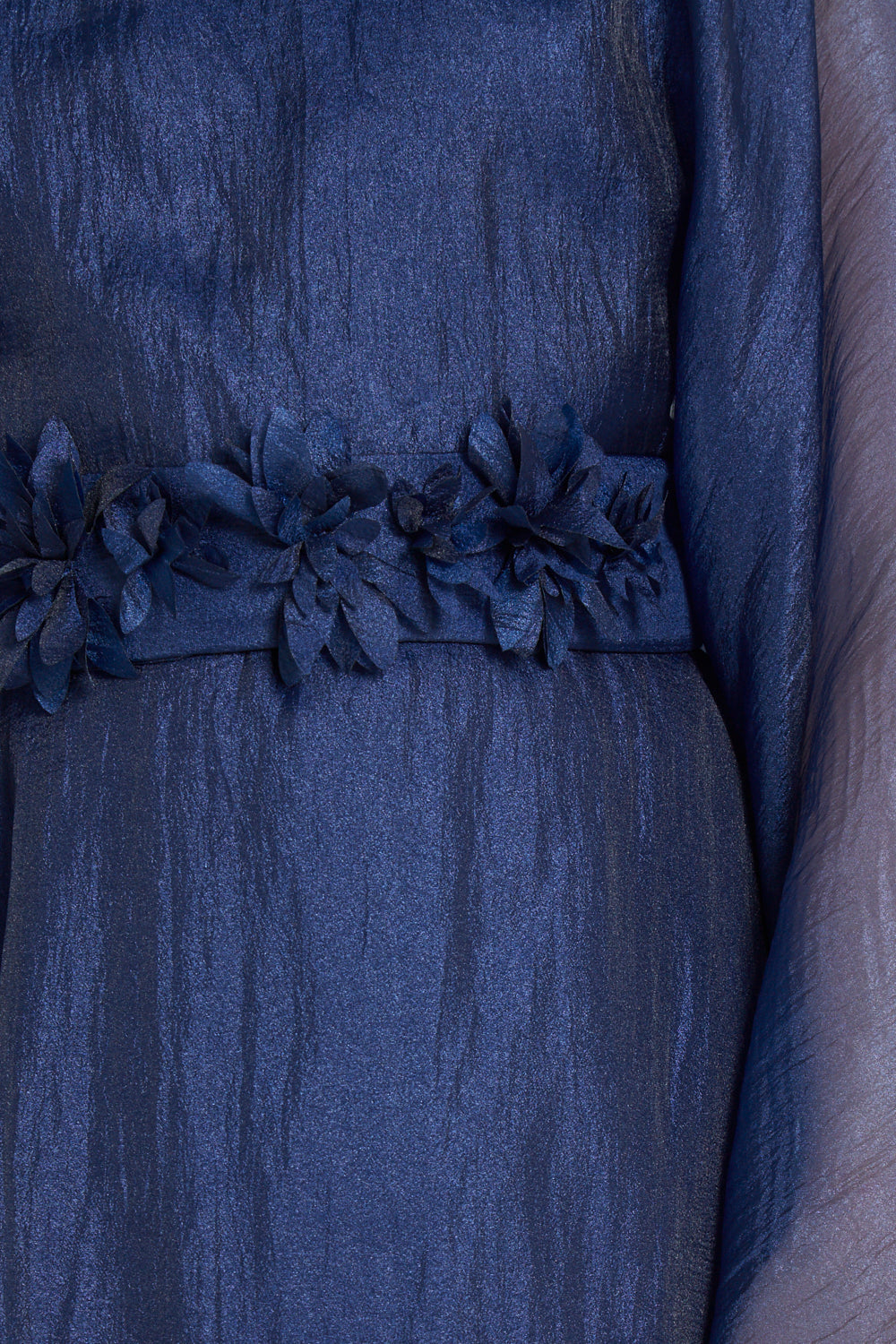 Floral Detailed-Waist Cape Dress