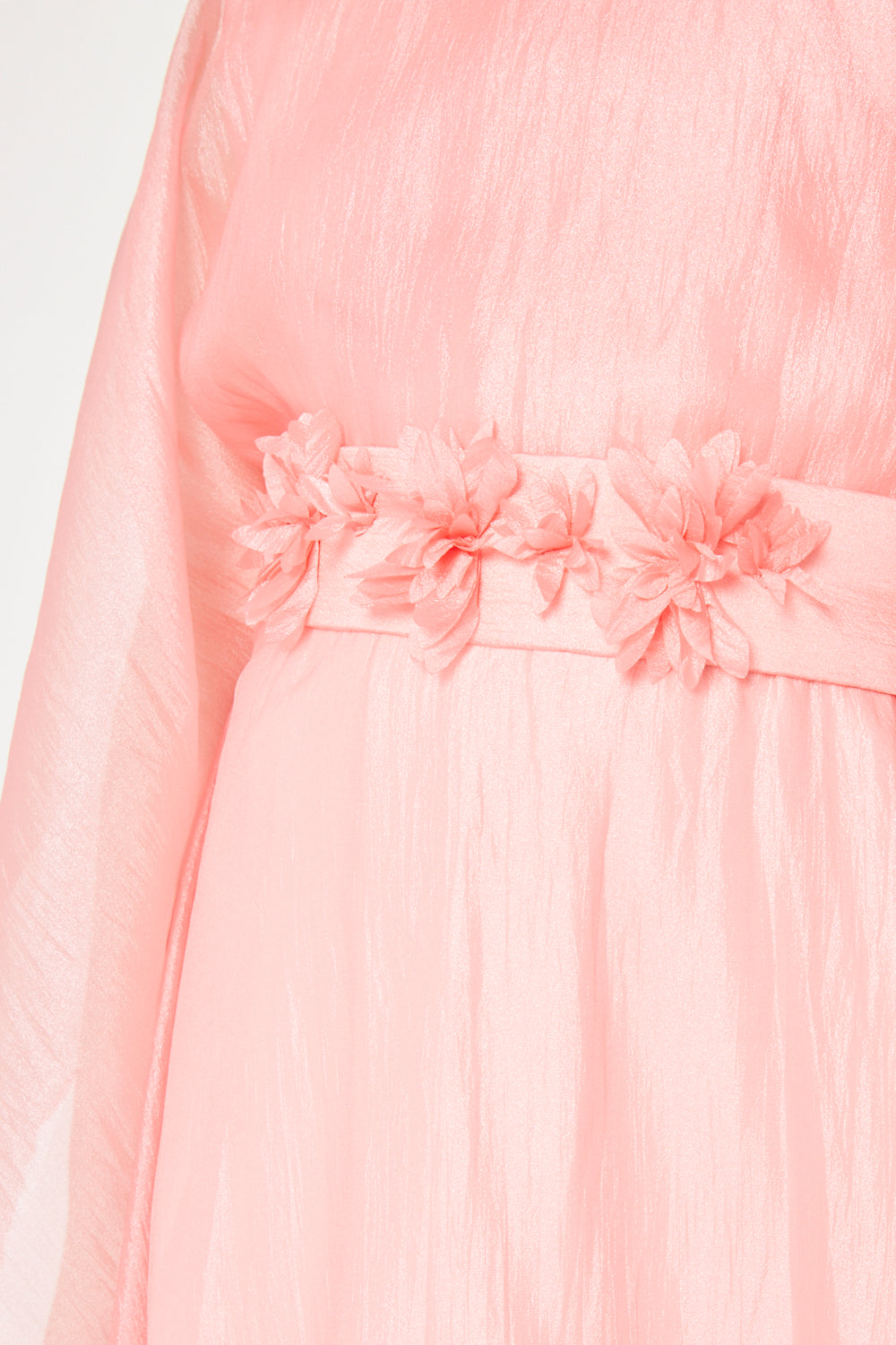 Floral Detailed-Waist Cape Dress