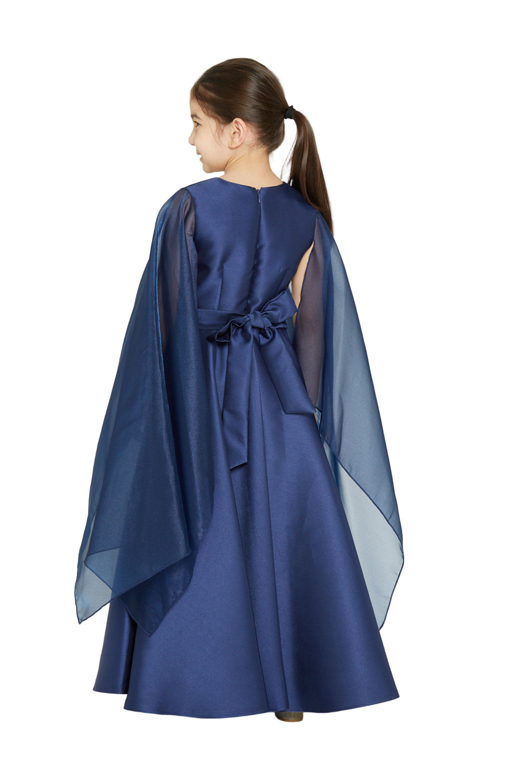 Jeweled Buckle Cape Maxi Dress