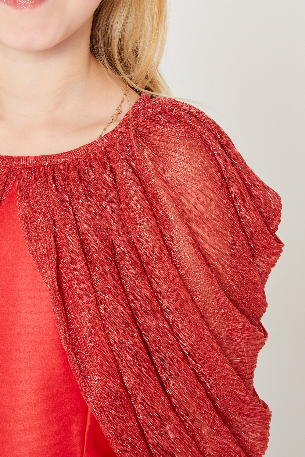 Bow Detail Draped Cape Party Dress