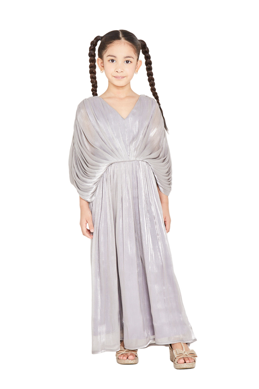 Sculpted Pleated Evening Dress