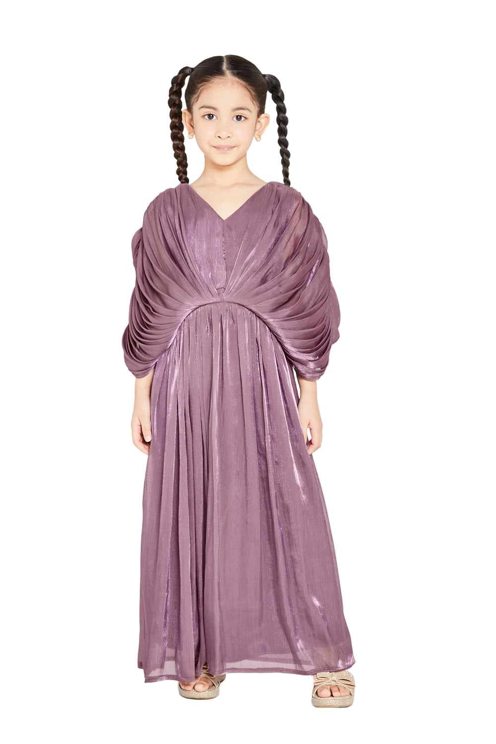Sculpted Pleated Evening Dress