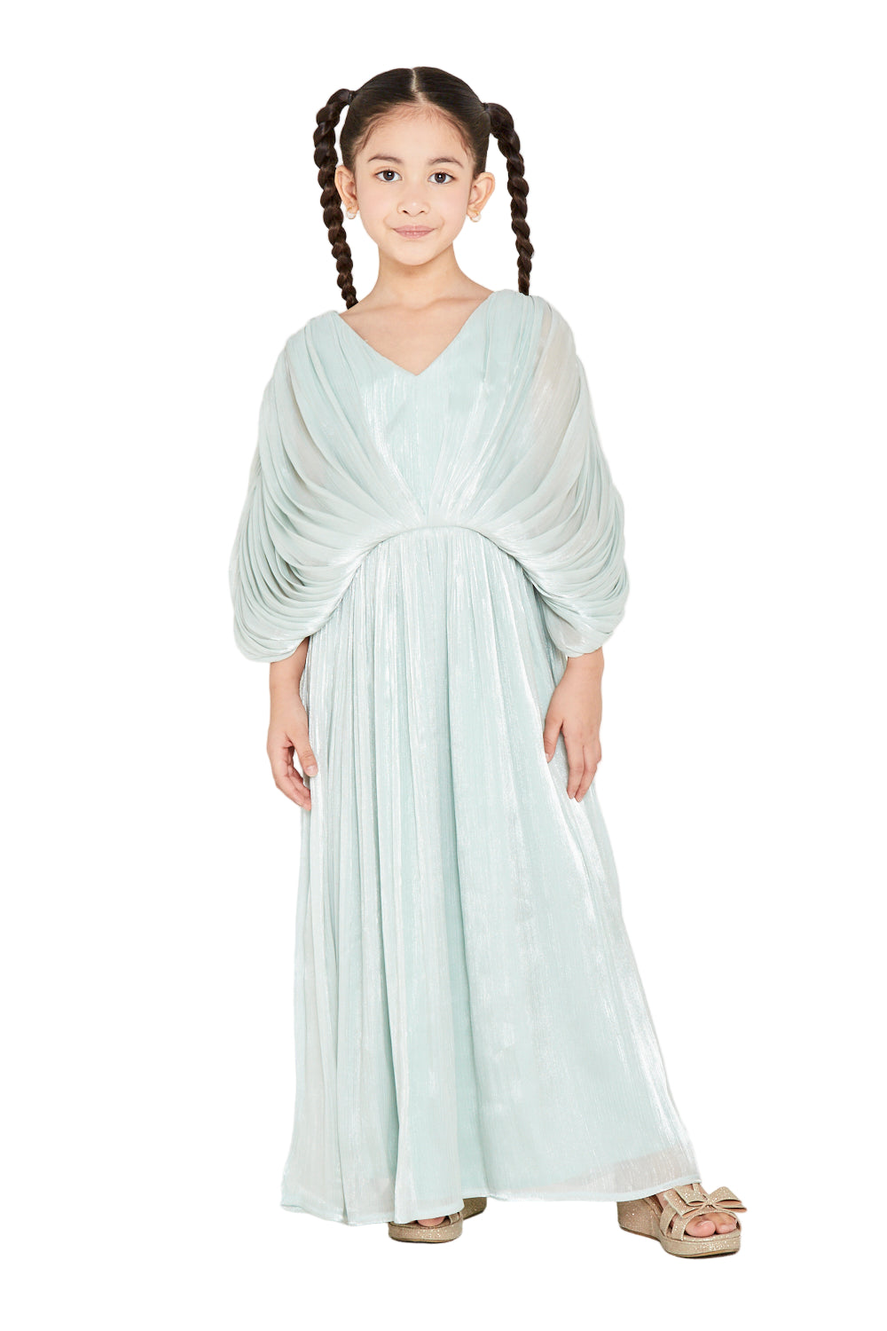 Sculpted Pleated Evening Dress