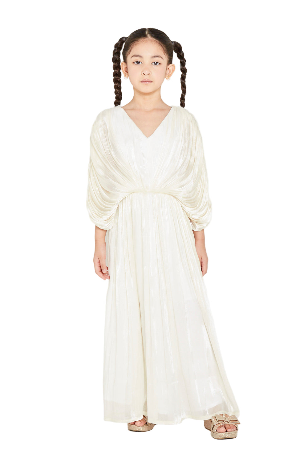 Sculpted Pleated Evening Dress