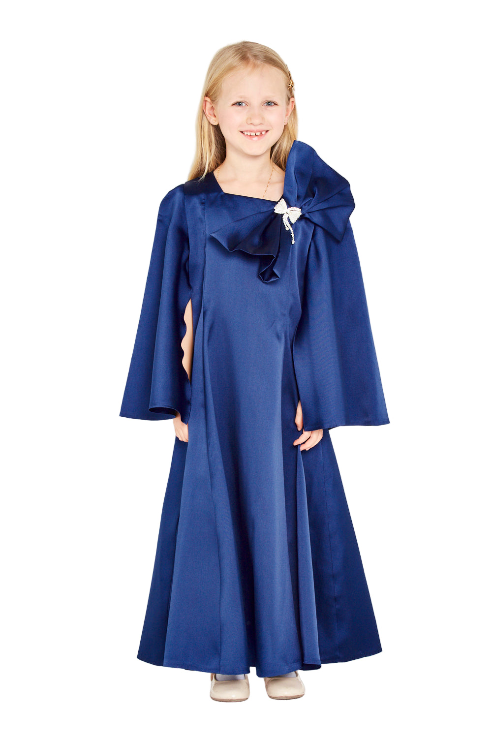 Brooch Accent Bow Detail Gown