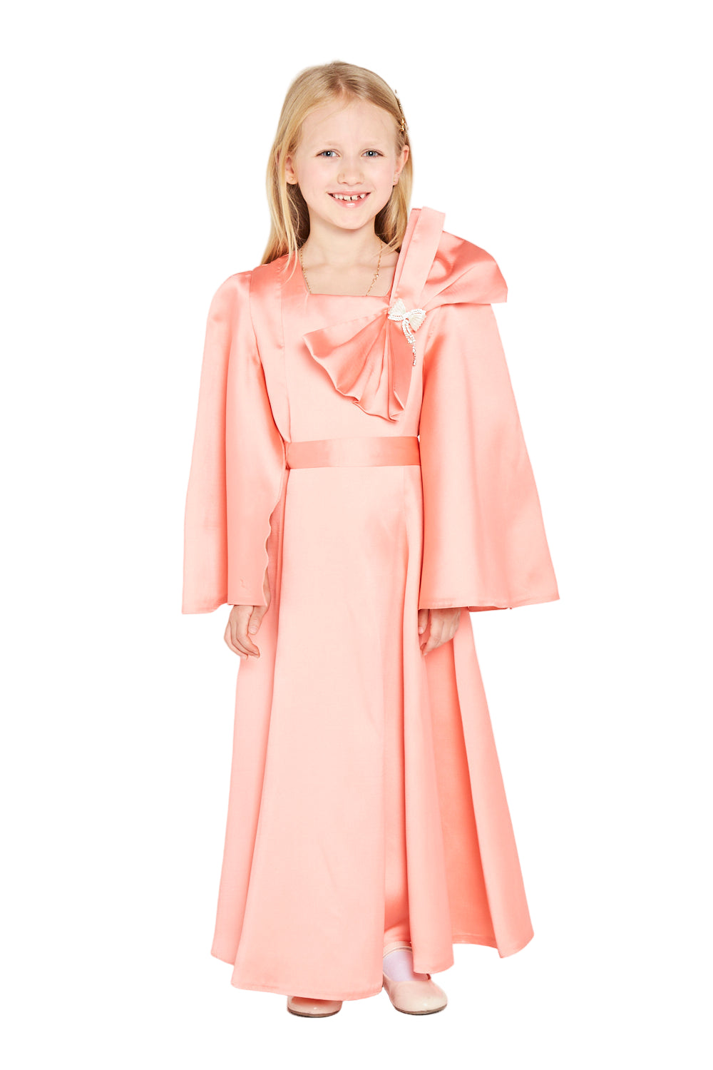 Brooch Accent Bow Detail Gown