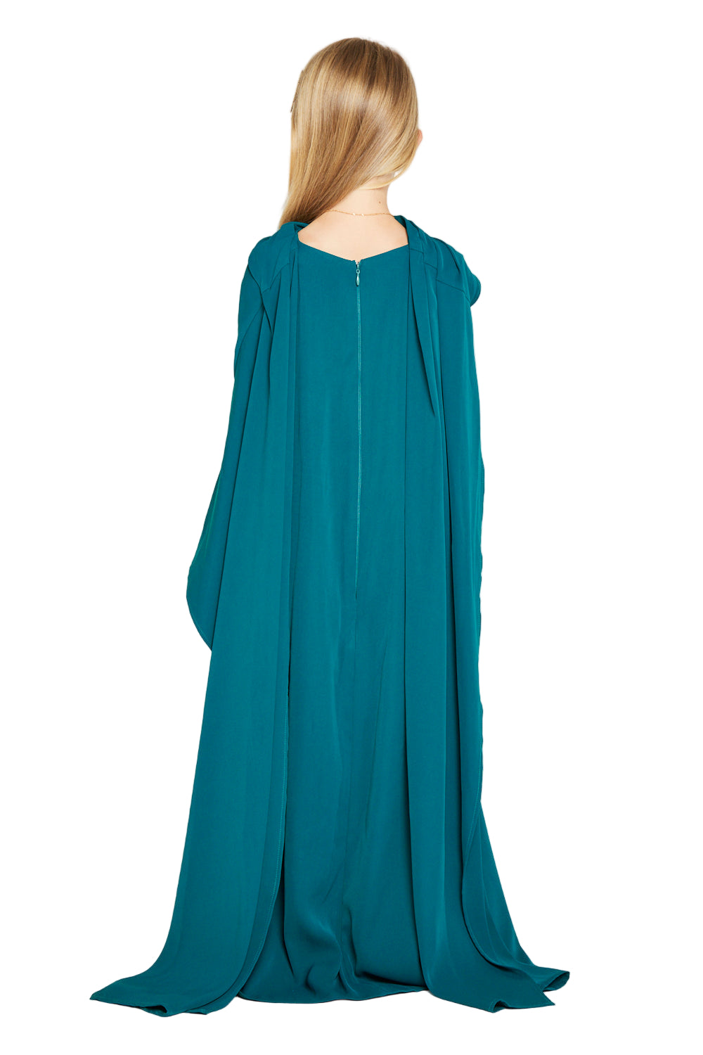 Solid Flowing Asymmetrical Draped Gown