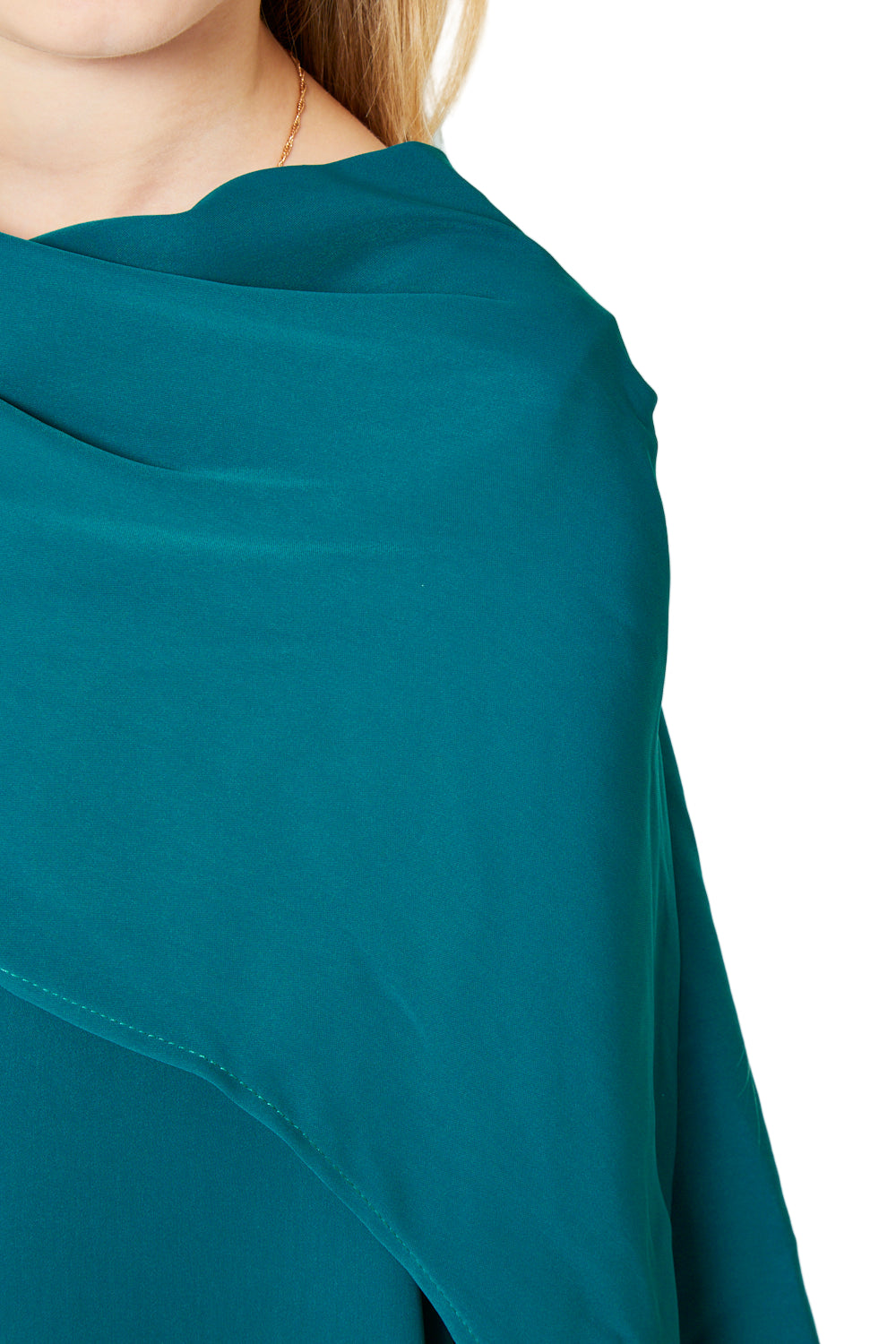 Solid Flowing Asymmetrical Draped Gown