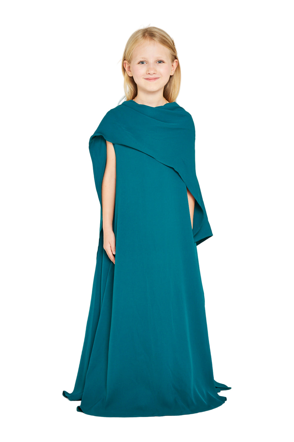 Solid Flowing Asymmetrical Draped Gown