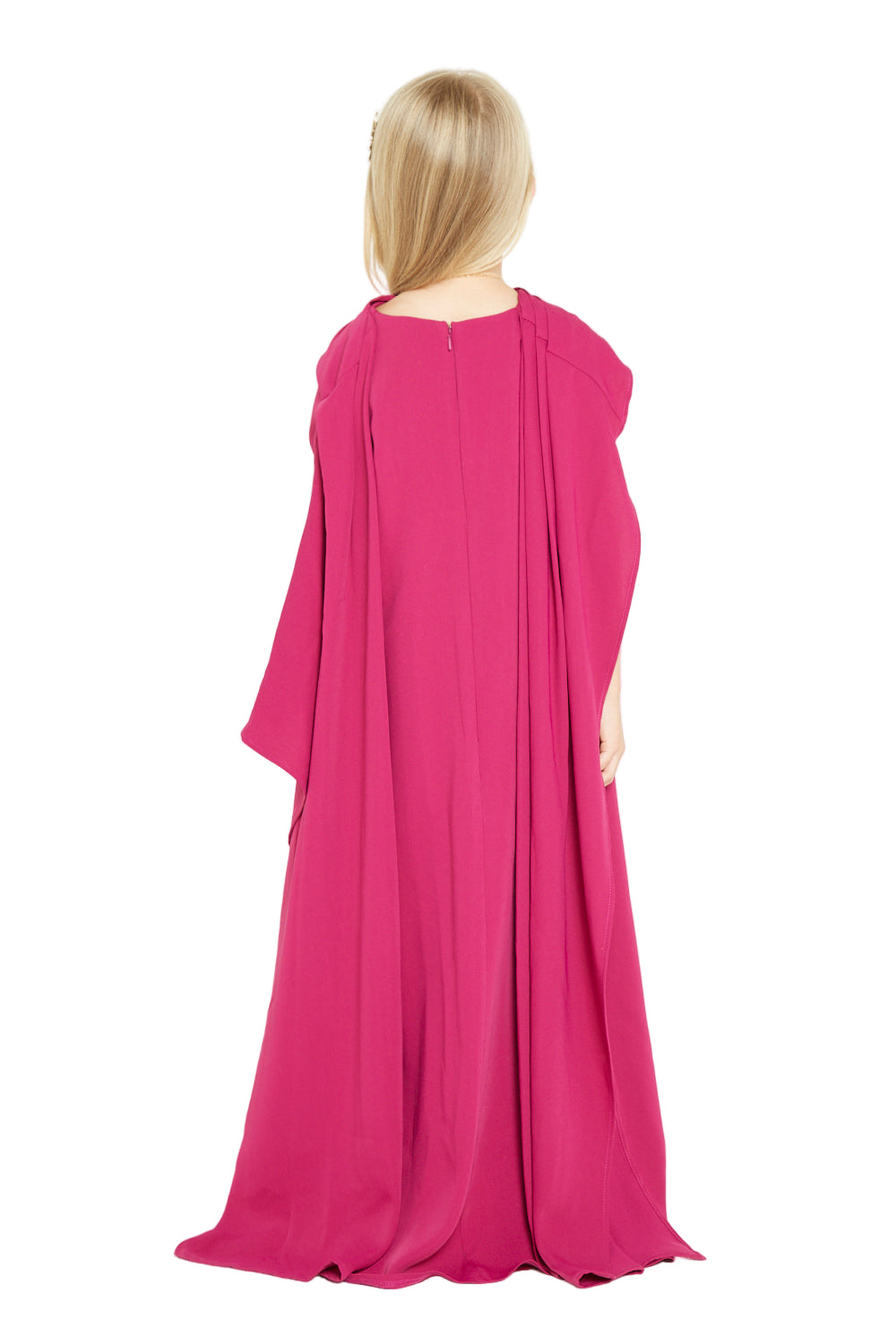 Solid Flowing Asymmetrical Draped Gown