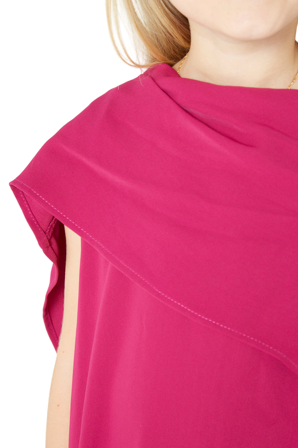 Solid Flowing Asymmetrical Draped Gown