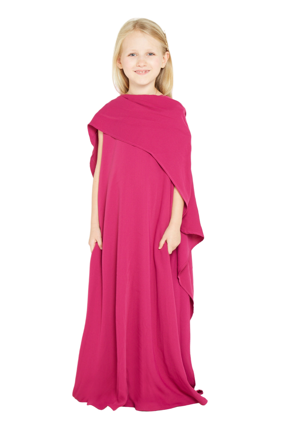 Solid Flowing Asymmetrical Draped Gown