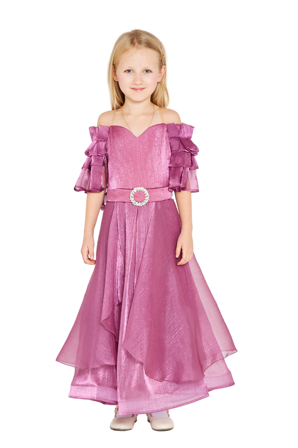 Off-Shoulder Ruffle Sleeve Dress