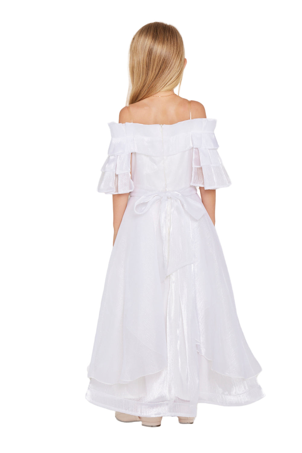 Off-Shoulder Ruffle Sleeve Dress