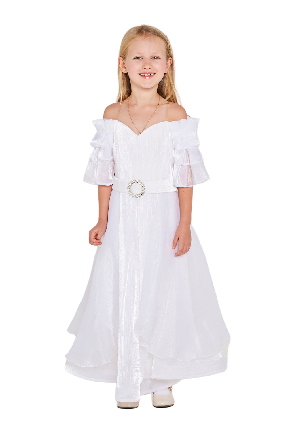 Off-Shoulder Ruffle Sleeve Dress