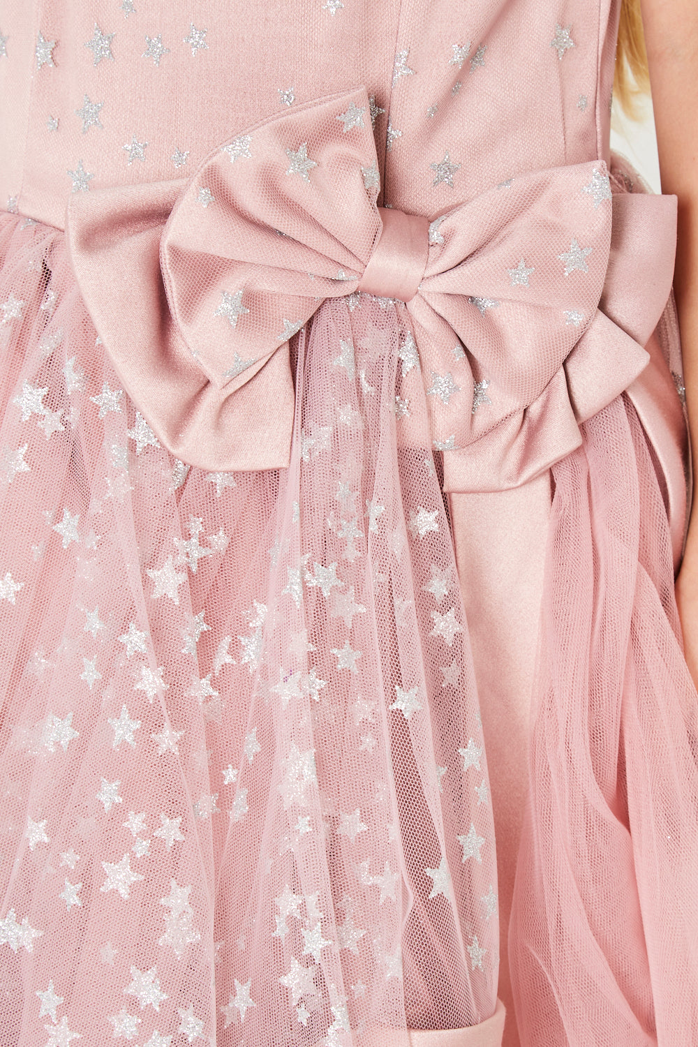 Star-Embellished Off-Shoulder Tulle Dress