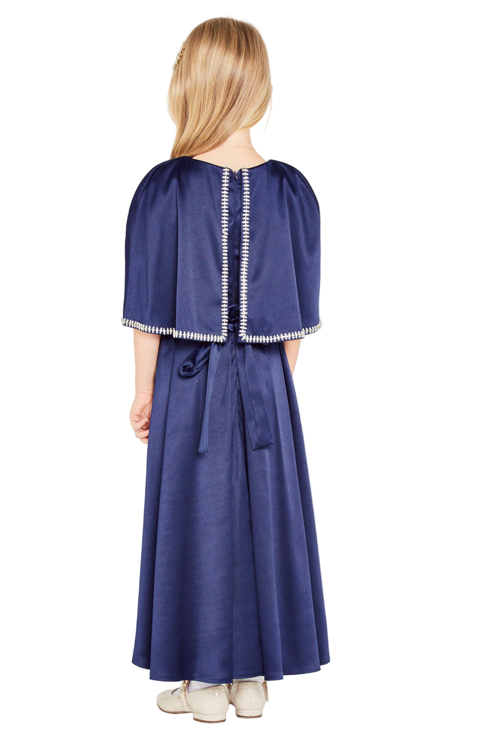 Embellished Cape Border Dress