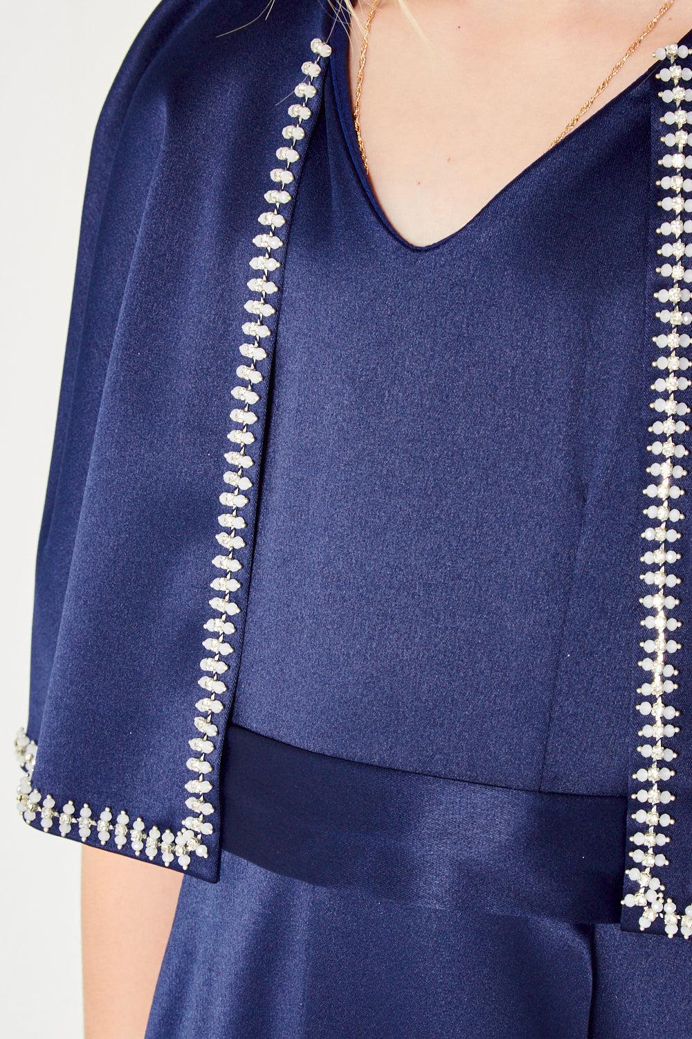 Embellished Cape Border Dress